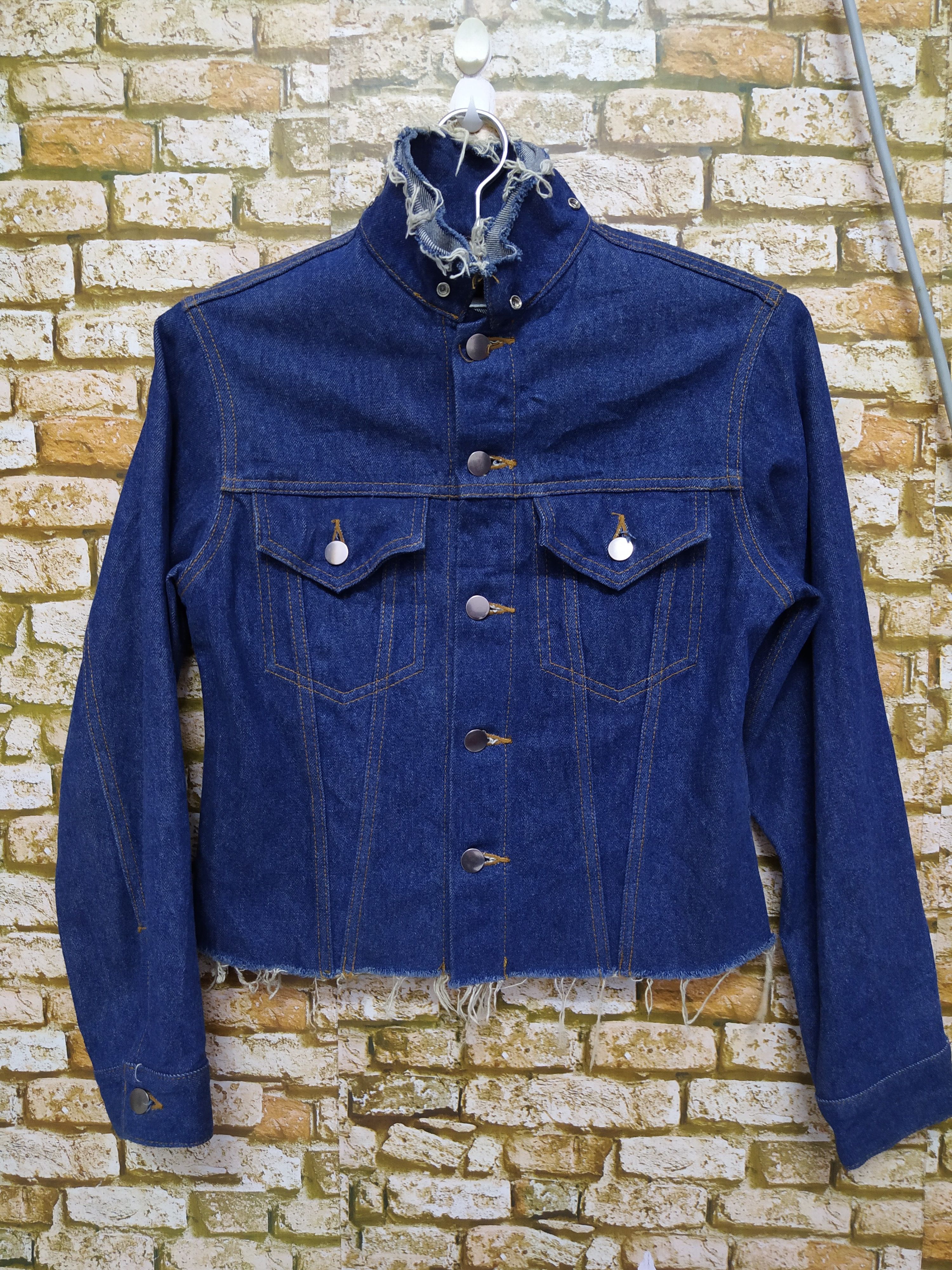 Pre-owned Comme Des Garcons X Distressed Denim 90's Junya Watanabe Comme Des Garcons Denim Jacket (b422) In Blue