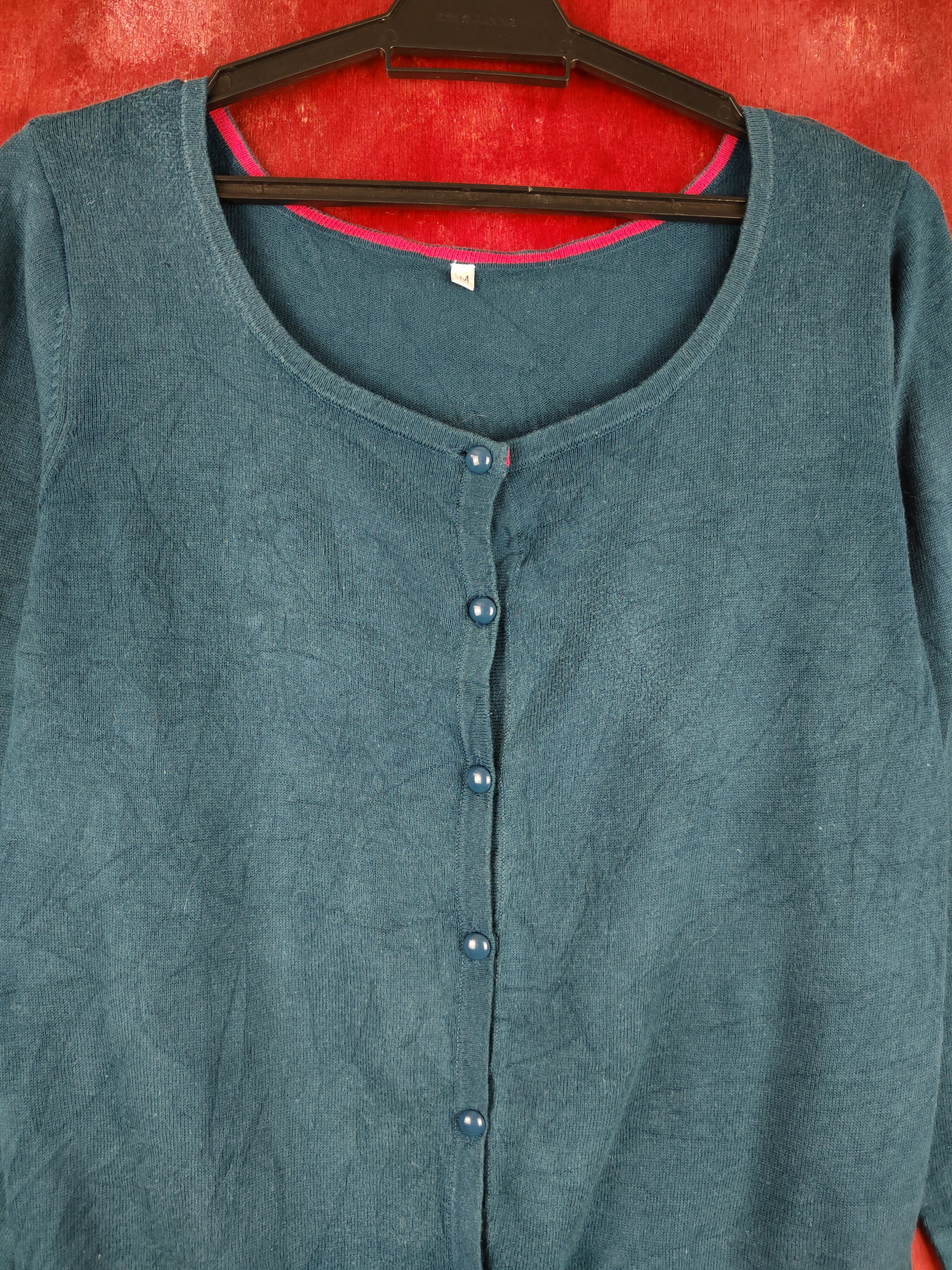 Japanese Brand Japanese Brand Dark Teal Knitwear Cardigan #S1102 Size M / US 6-8 / IT 42-44 - 2 Thumbnail