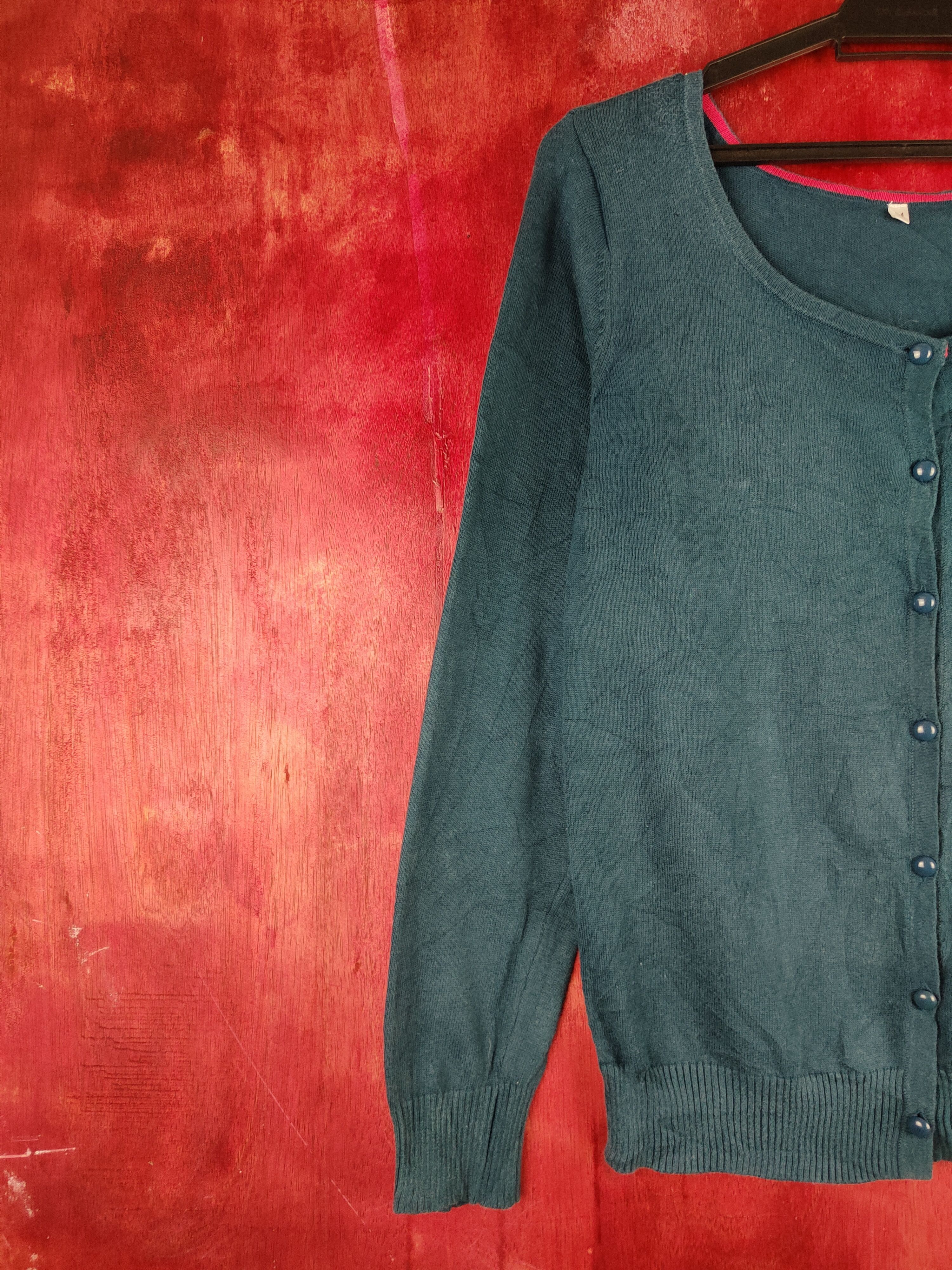 Japanese Brand Japanese Brand Dark Teal Knitwear Cardigan #S1102 Size M / US 6-8 / IT 42-44 - 3 Thumbnail