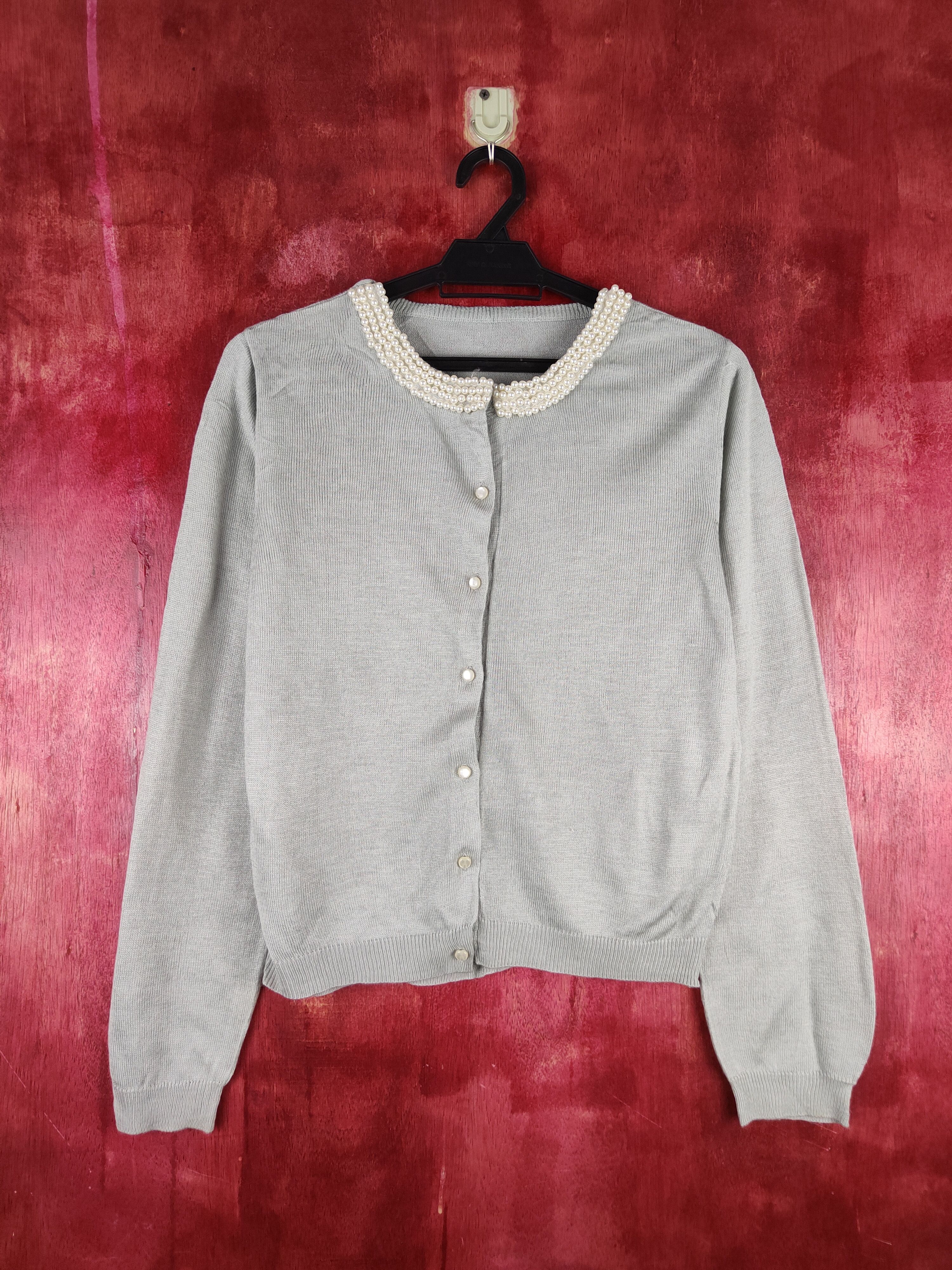 Japanese Brand Anywise Silver Knitwear Cardigan japan vintage #S1100 Size M / US 6-8 / IT 42-44 - 1 Thumbnail