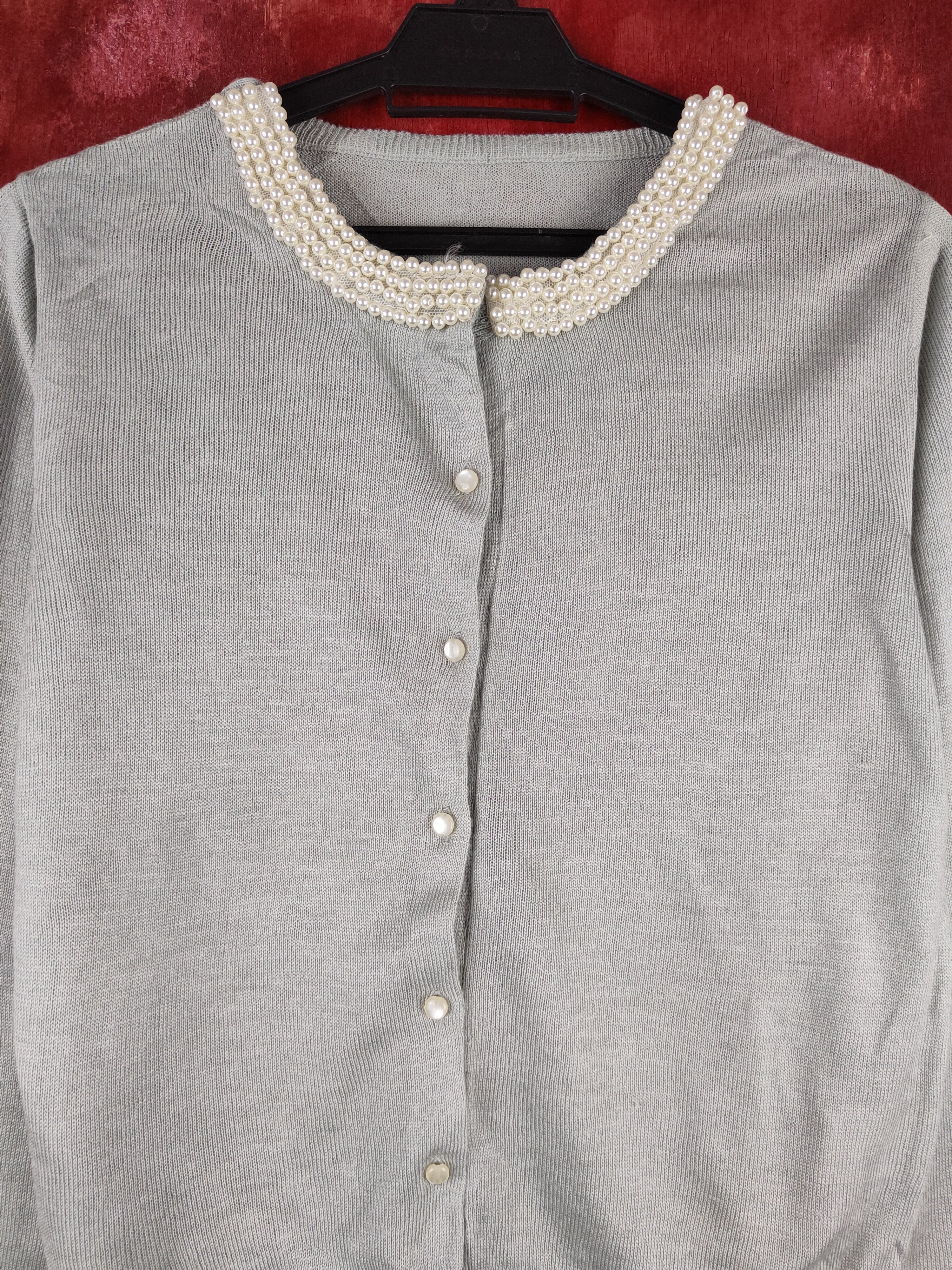 Japanese Brand Anywise Silver Knitwear Cardigan japan vintage #S1100 Size M / US 6-8 / IT 42-44 - 2 Thumbnail