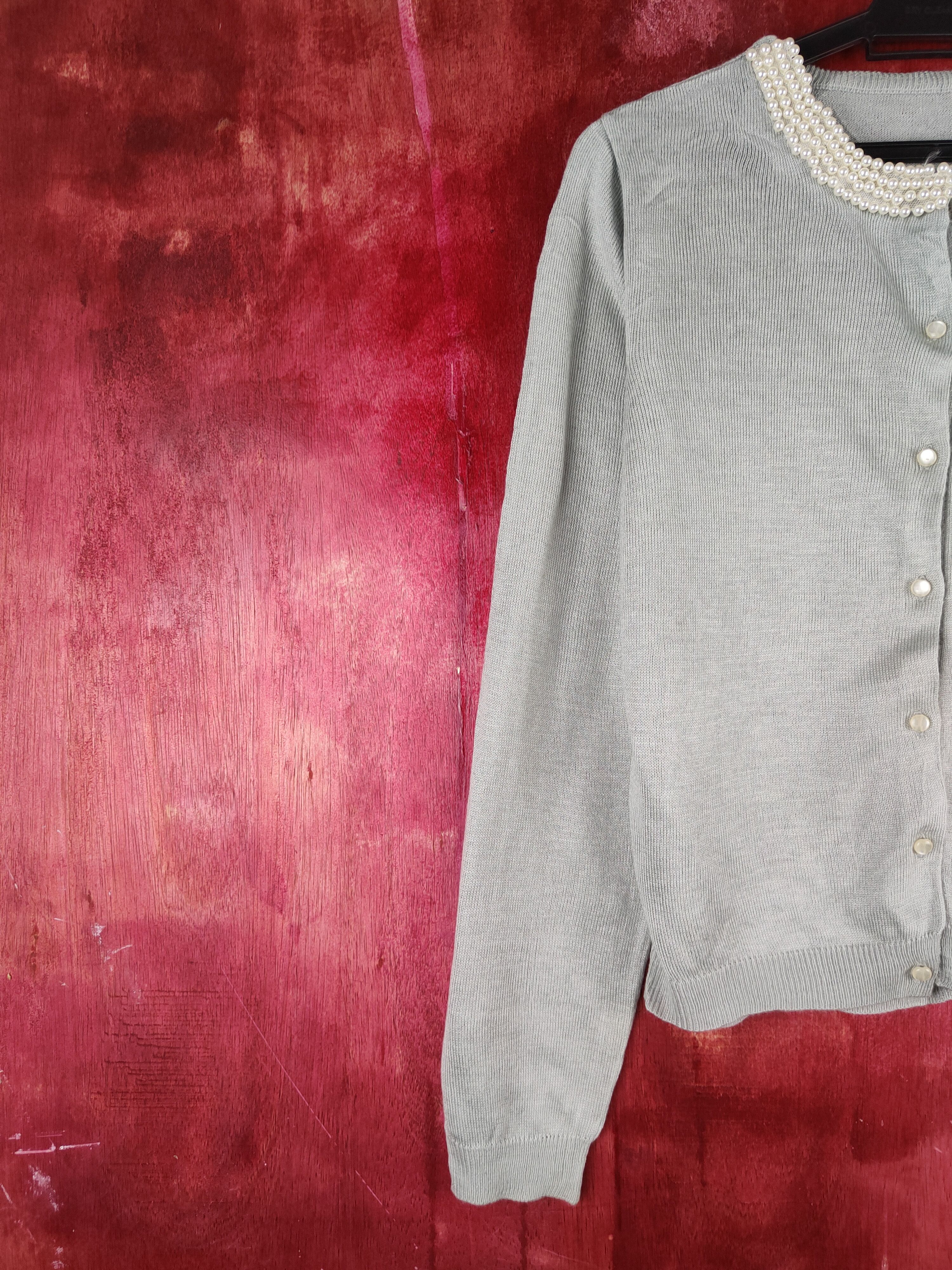 Japanese Brand Anywise Silver Knitwear Cardigan japan vintage #S1100 Size M / US 6-8 / IT 42-44 - 3 Thumbnail