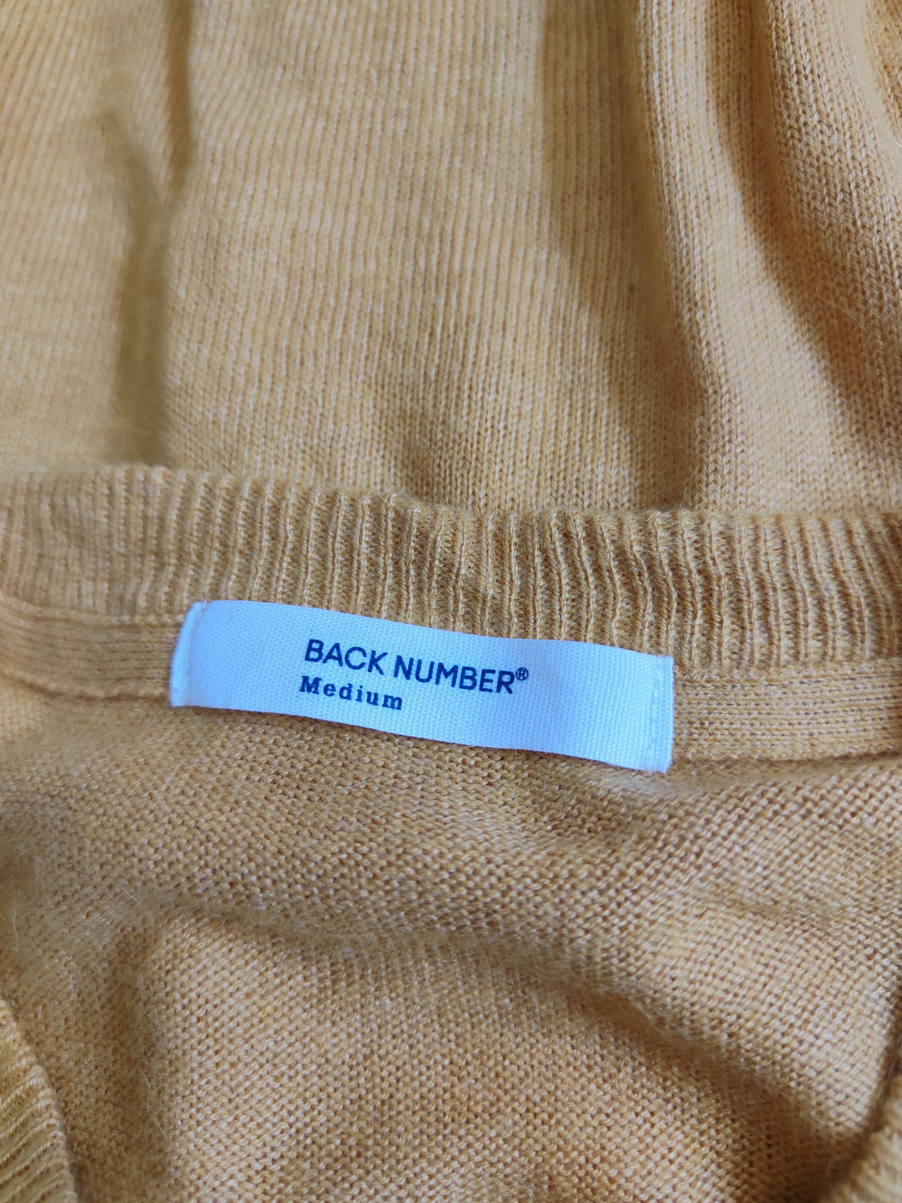 Japanese Brand Back Number Mustard Knitwear Cardigan #S1098 Size M / US 6-8 / IT 42-44 - 11 Thumbnail