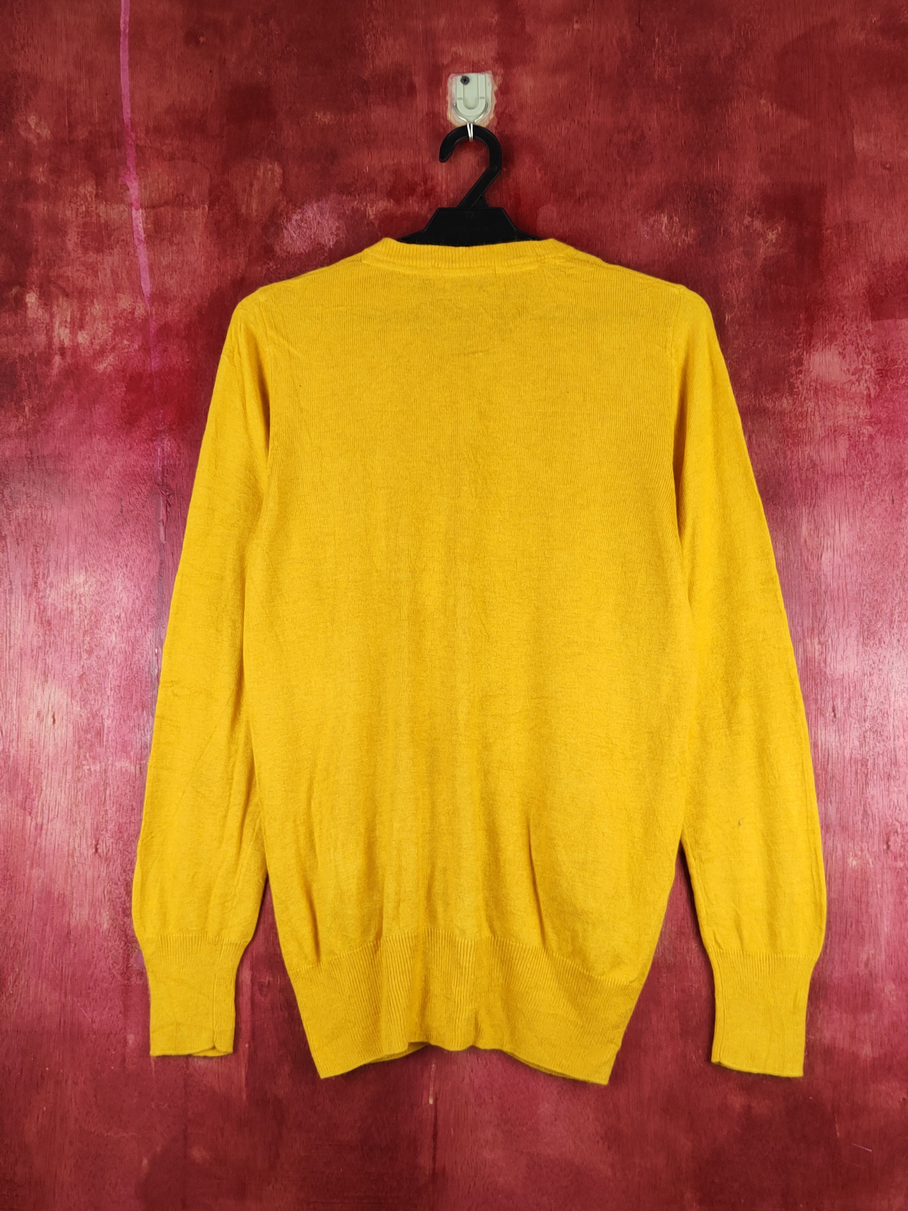 Japanese Brand Back Number Mustard Knitwear Cardigan #S1098 Size M / US 6-8 / IT 42-44 - 9 Thumbnail