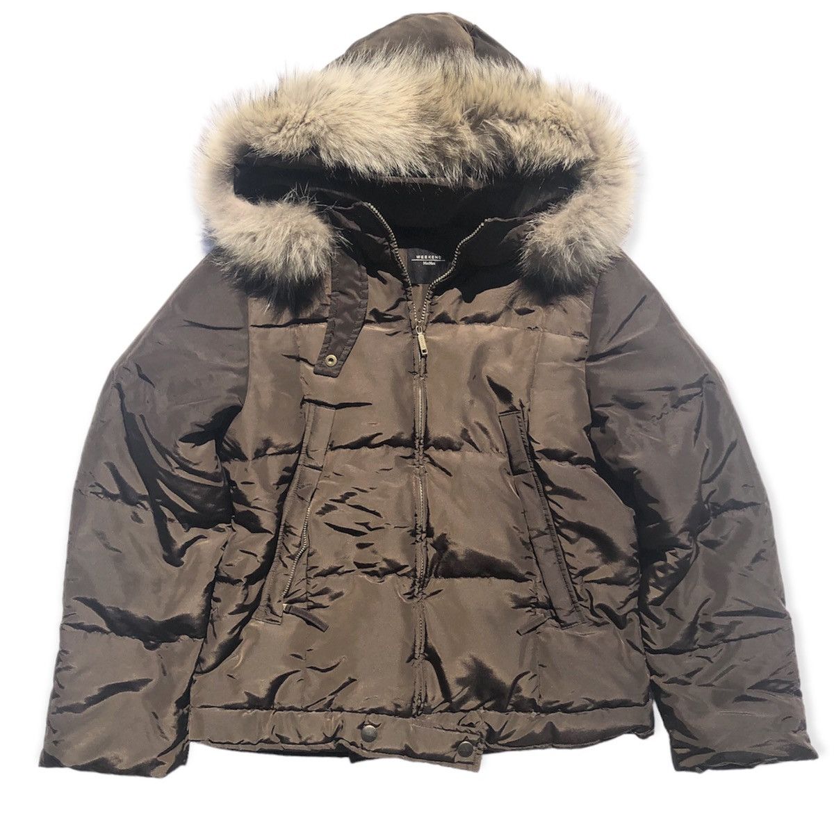 Max Mara Max Mara Weekend Brown Padded Down Fur Hood Parka Jacket Size M / US 6-8 / IT 42-44 - 1 Thumbnail