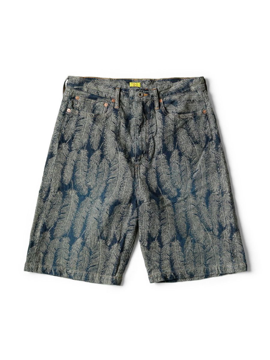 image of Kapital 12Oz Feather Denim 5 Pocket Shorts in Indigo, Men's (Size 34)