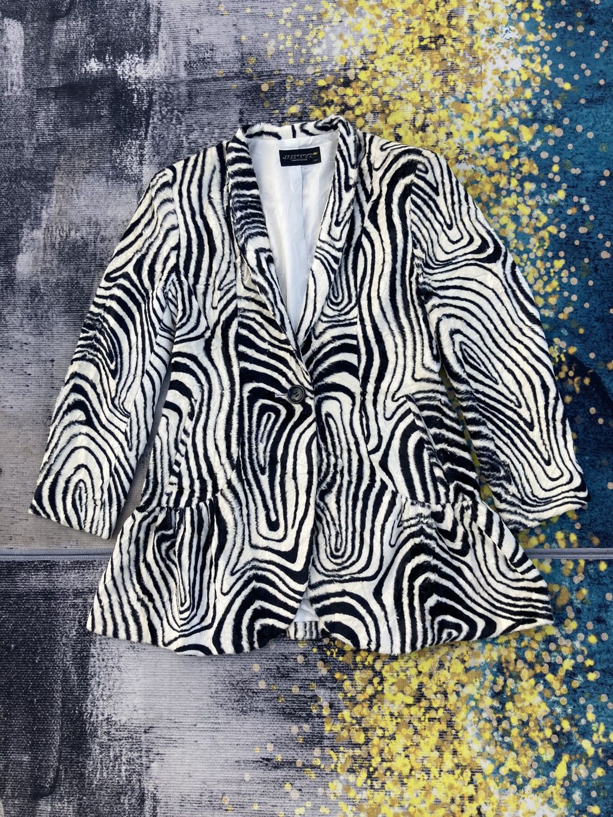 Japanese Brand JUNKO KOSHINO ZEBRA MOTIF JACKET Size US M / EU 48-50 / 2 - 1 Thumbnail
