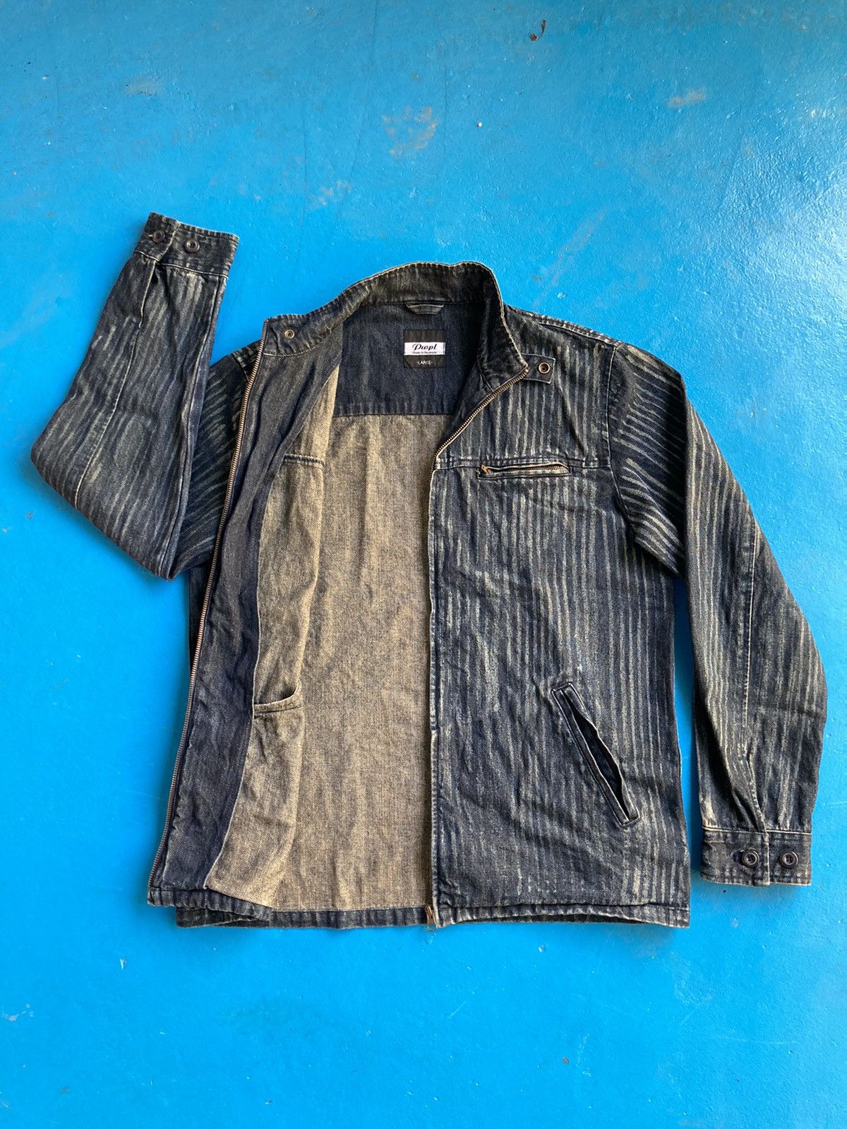 Japanese Brand Power to The People Denim Zipper Jacket Size US L / EU 52-54 / 3 - 2 Thumbnail