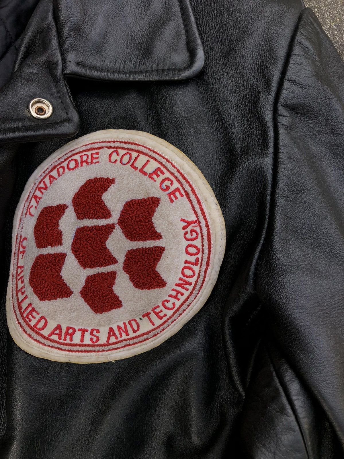 Vintage Vintage 70s letterman patch leather jacket Size US L / EU 52-54 / 3 - 2 Thumbnail