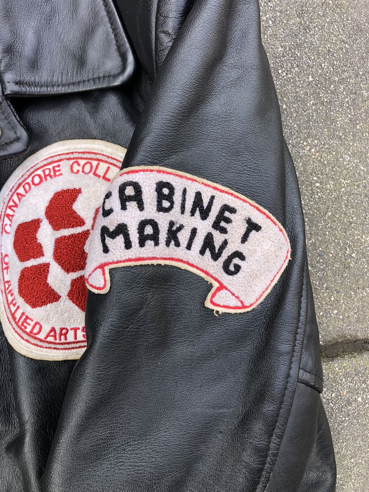 Vintage Vintage 70s letterman patch leather jacket Size US L / EU 52-54 / 3 - 3 Thumbnail