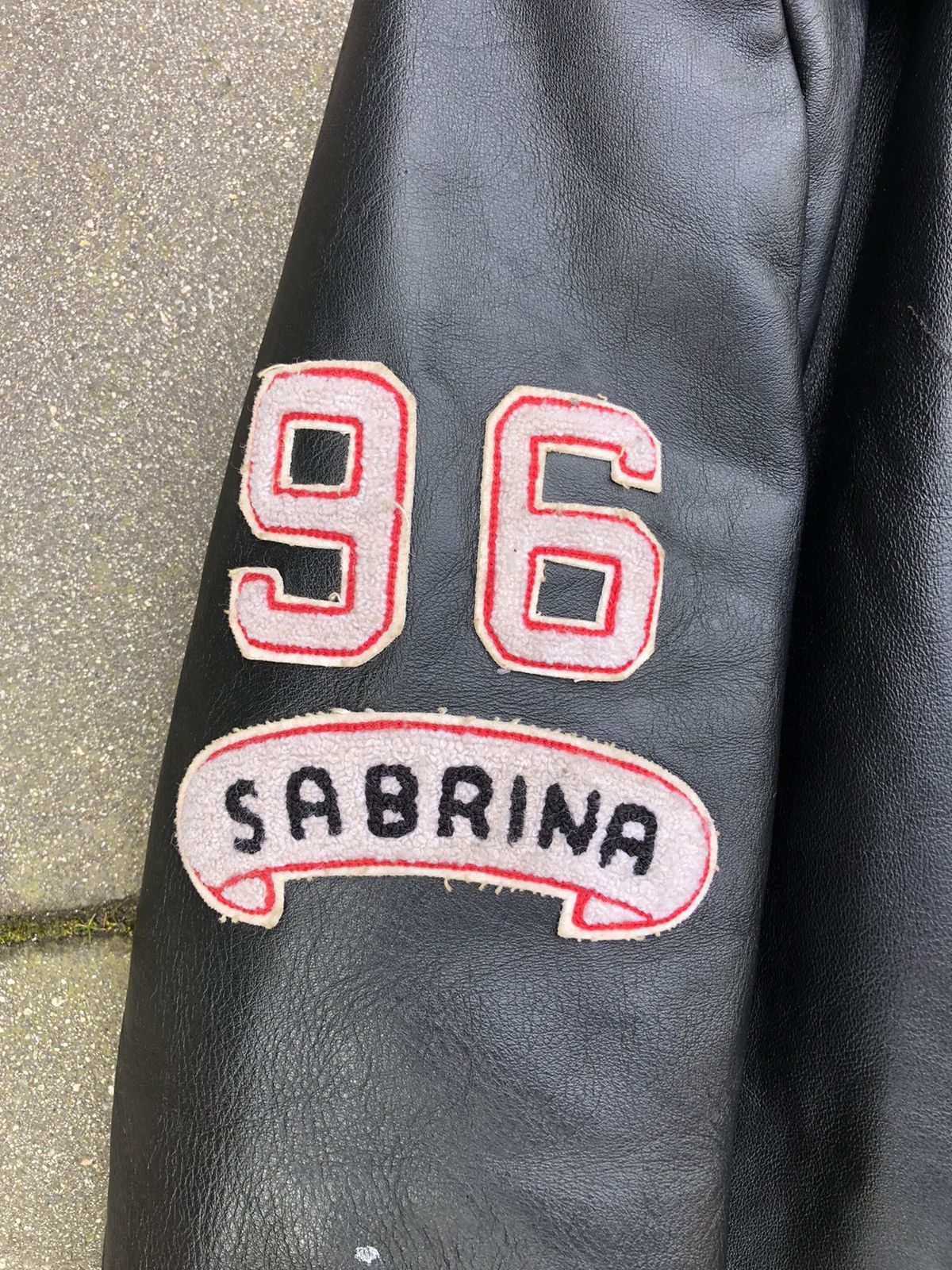 Vintage Vintage 70s letterman patch leather jacket Size US L / EU 52-54 / 3 - 4 Thumbnail