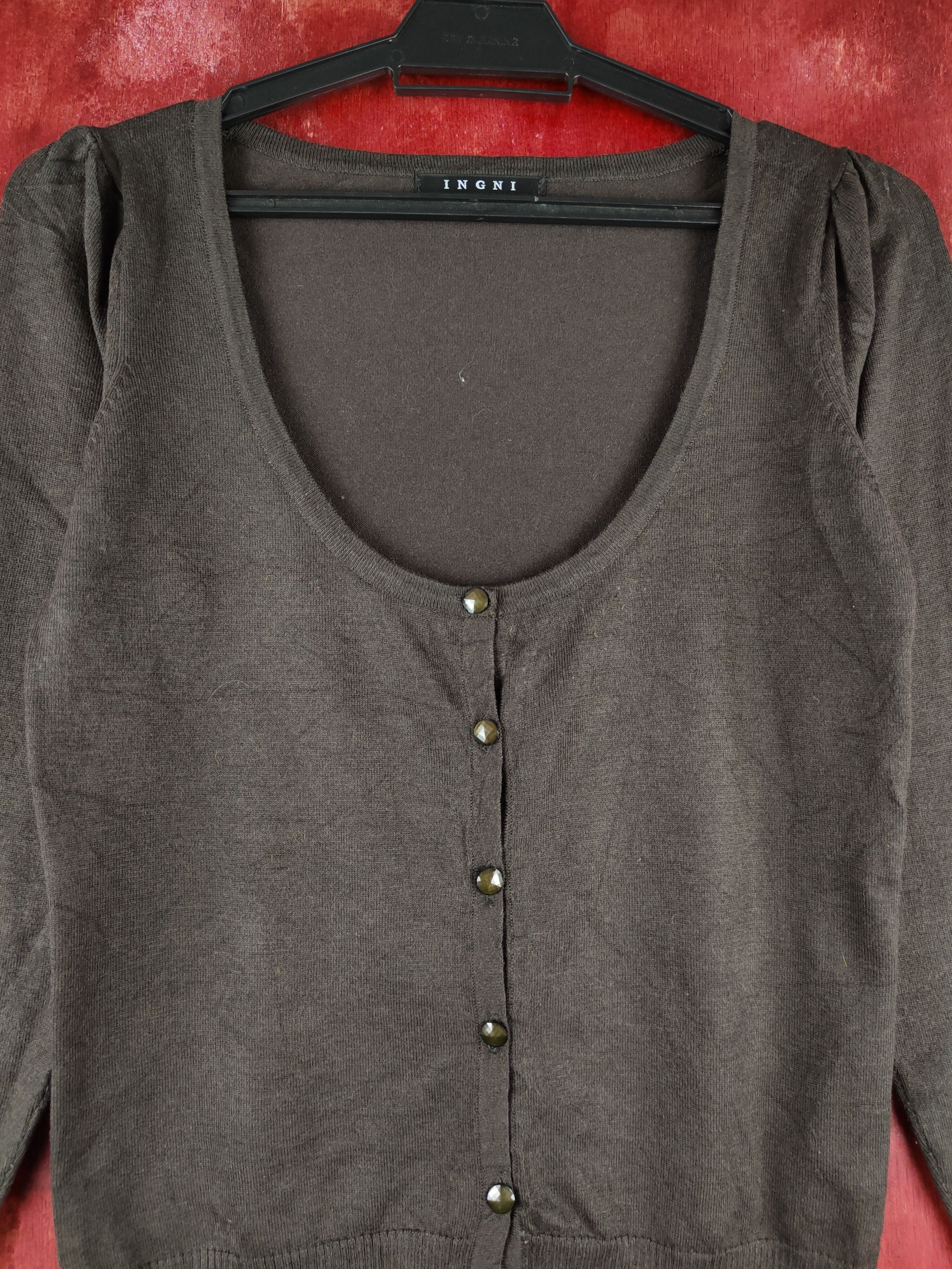 Japanese Brand Ingni Dark Brown Knitwear Cardigan #S1092 Size S / US 4 / IT 40 - 2 Thumbnail