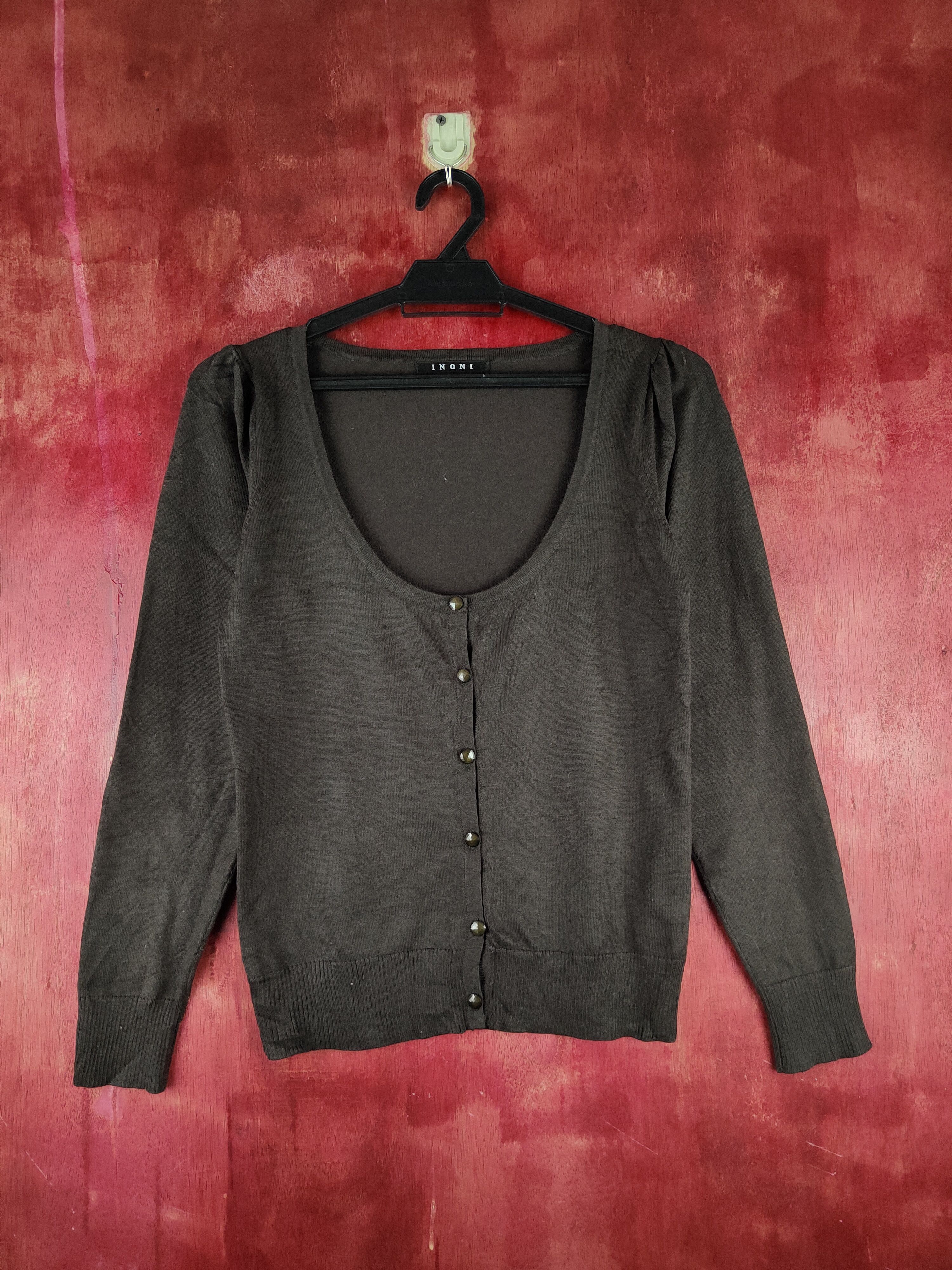 Japanese Brand Ingni Dark Brown Knitwear Cardigan #S1092 Size S / US 4 / IT 40 - 1 Thumbnail