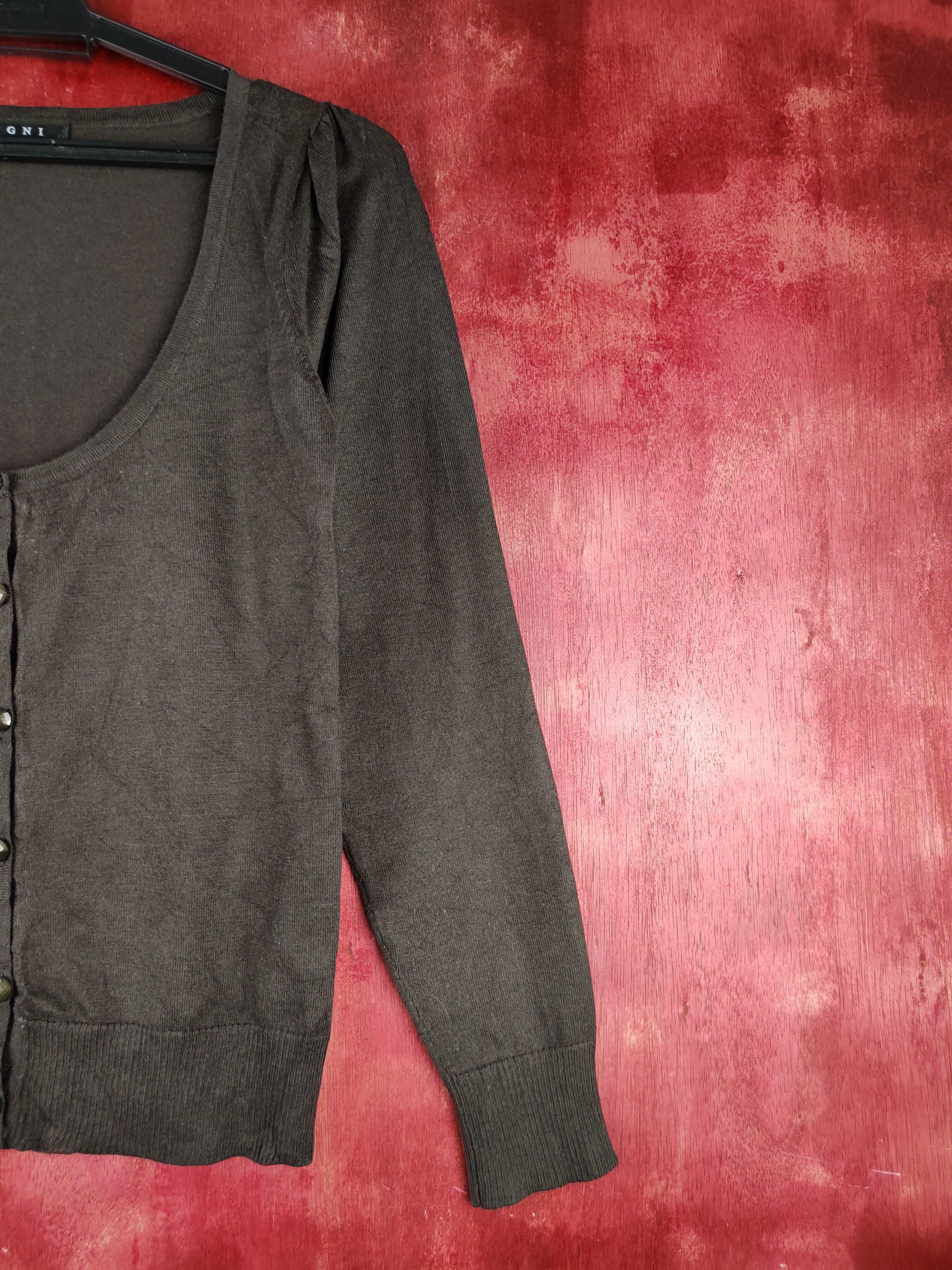Japanese Brand Ingni Dark Brown Knitwear Cardigan #S1092 Size S / US 4 / IT 40 - 5 Thumbnail