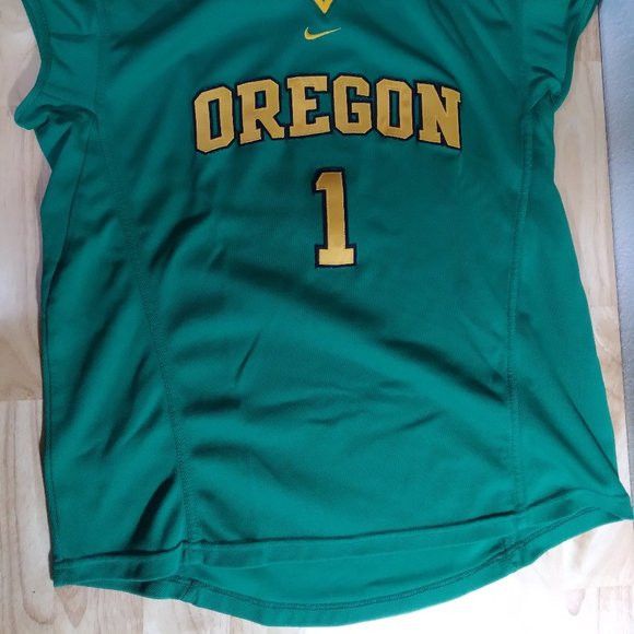 NCAA × Nike × Vintage Vintage Nike Oregon Ducks Volleyball Jersey Team Issued Size US XL / EU 56 / 4 - 2 Thumbnail