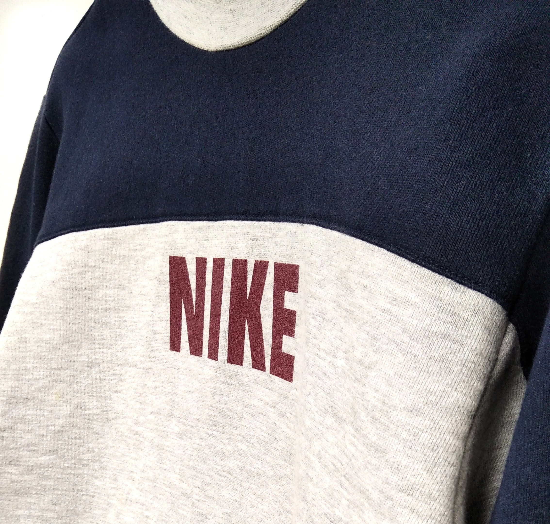 Nike × Vintage Vintage Nike Block Logo Men/Kids Longsleeve Knitwear Size US M / EU 48-50 / 2 - 5 Thumbnail