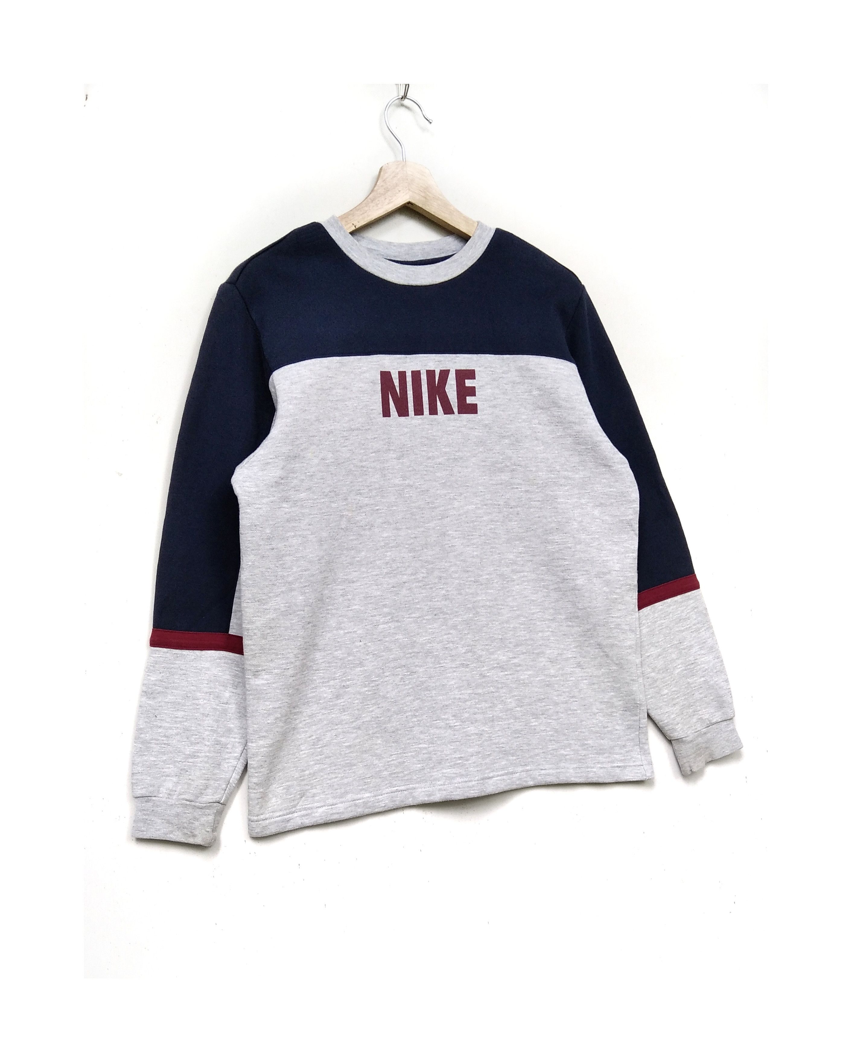 Nike × Vintage Vintage Nike Block Logo Men/Kids Longsleeve Knitwear Size US M / EU 48-50 / 2 - 3 Thumbnail