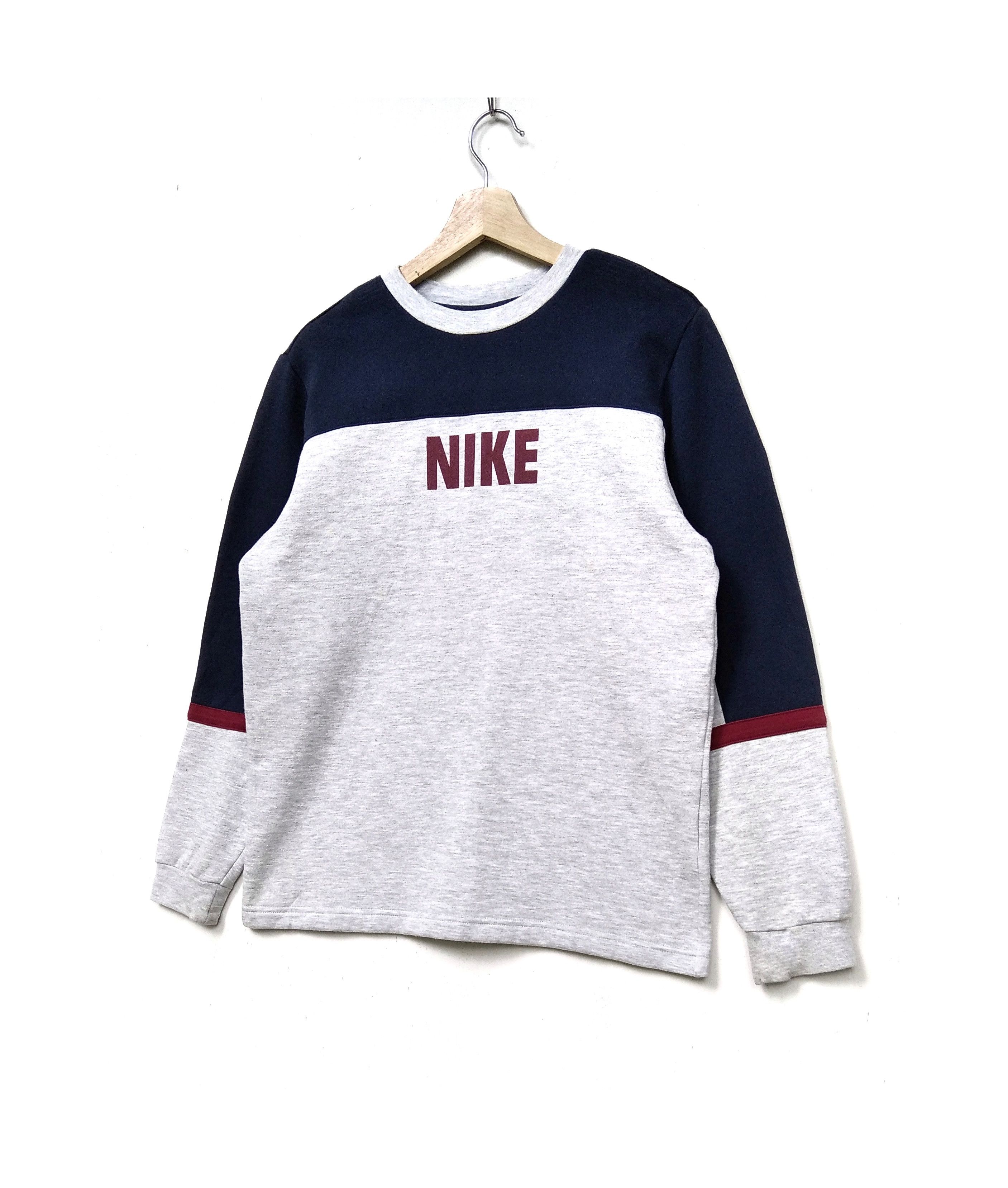 Nike × Vintage Vintage Nike Block Logo Men/Kids Longsleeve Knitwear Size US M / EU 48-50 / 2 - 2 Thumbnail