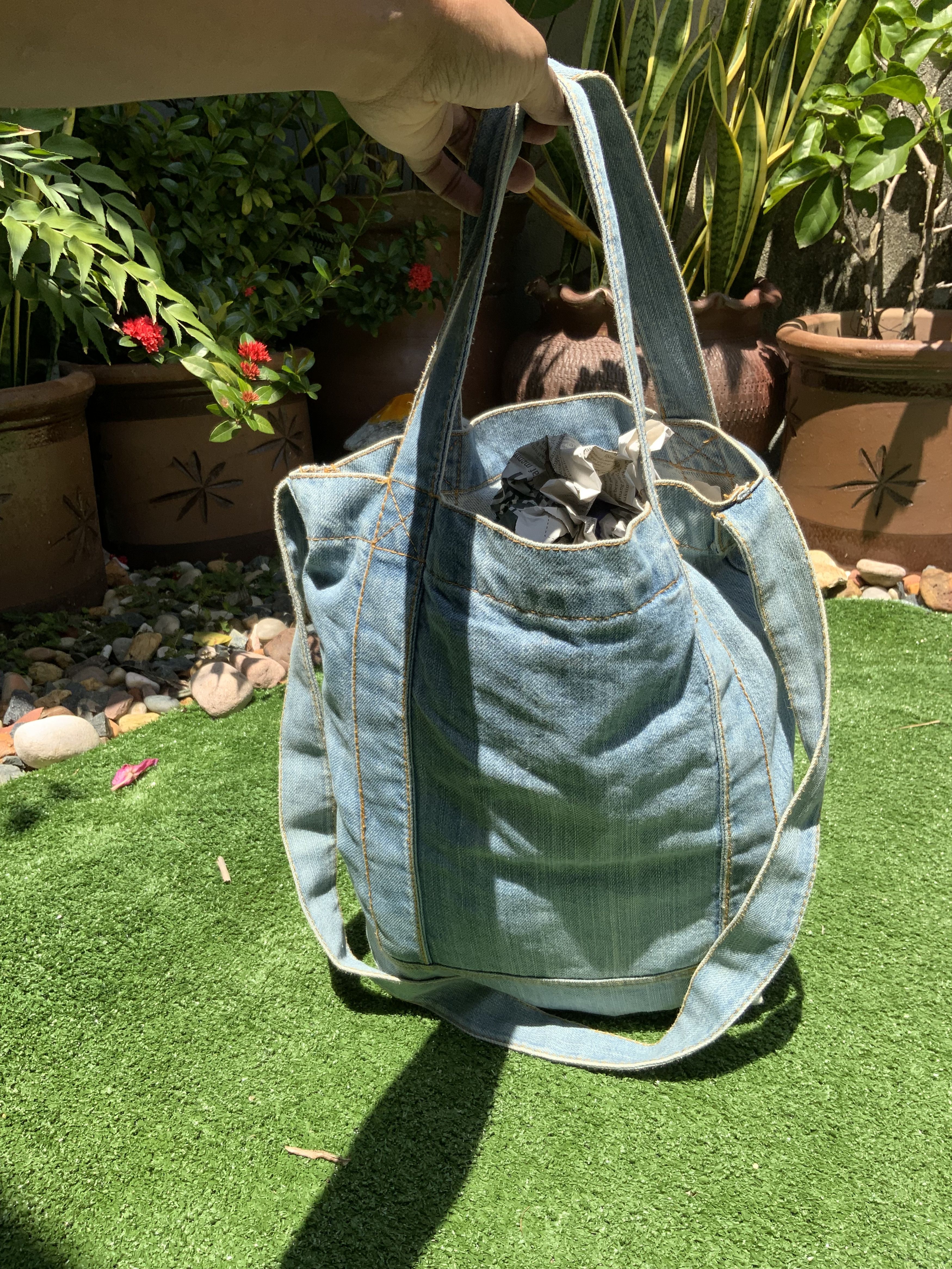 Vintage A.S Designer within Blue Jeans Sling Tote Bag Size ONE SIZE - 3 Thumbnail