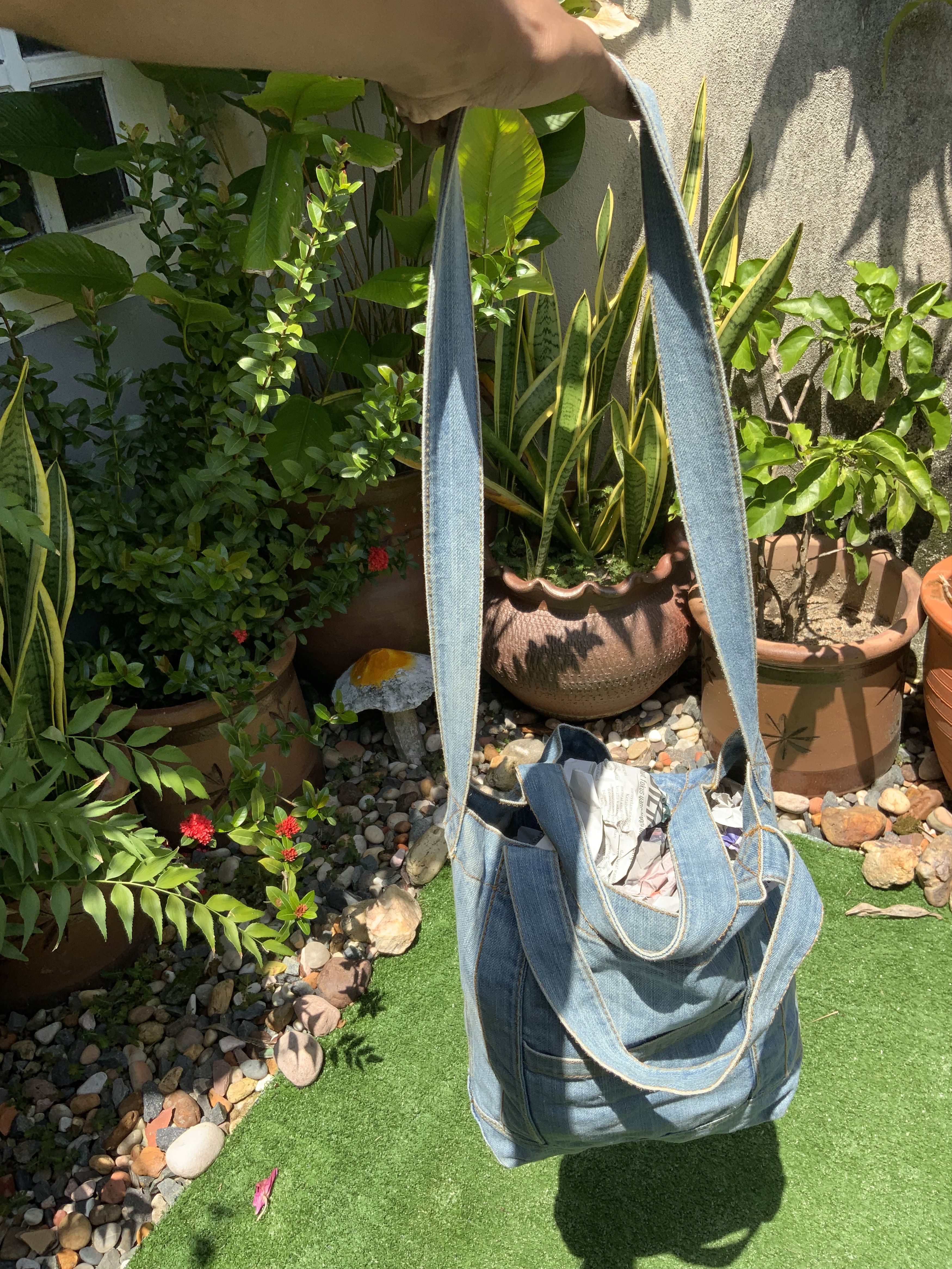 Vintage A.S Designer within Blue Jeans Sling Tote Bag Size ONE SIZE - 6 Thumbnail