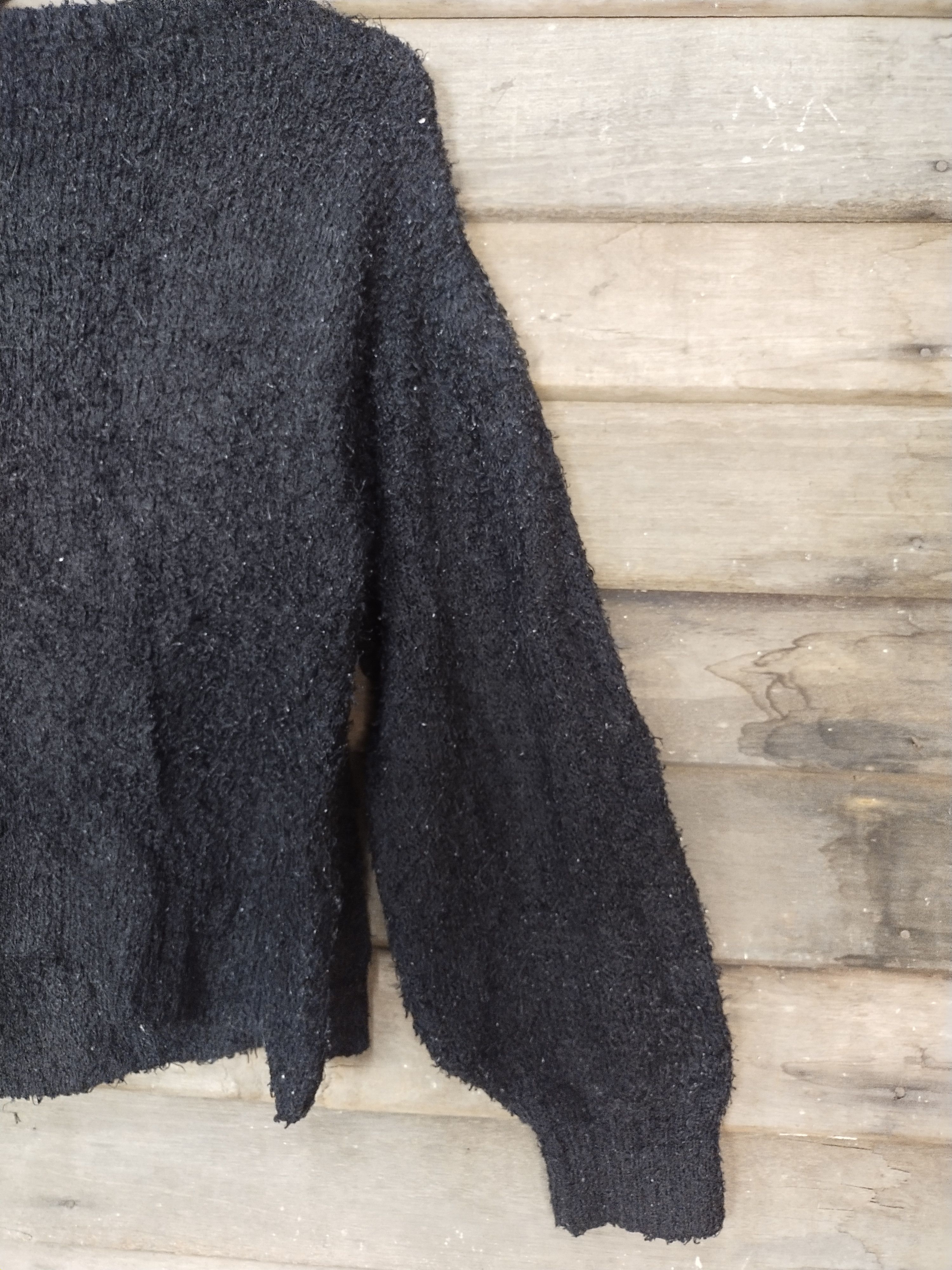 Homespun Knitwear × Japanese Brand GU black shag shaggy mohair knitwear japan #S210 Size US XL / EU 56 / 4 - 10 Thumbnail