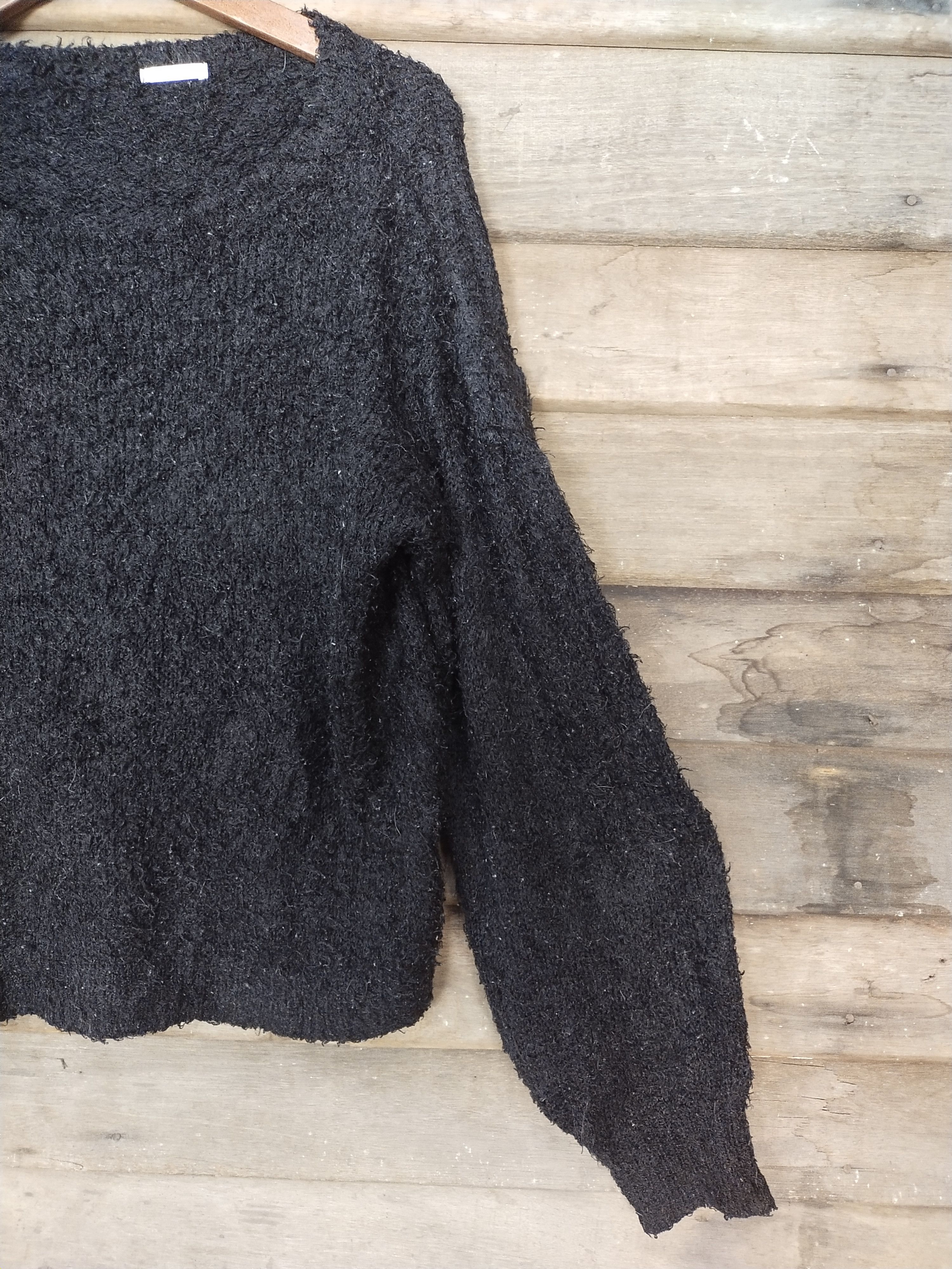 Homespun Knitwear × Japanese Brand GU black shag shaggy mohair knitwear japan #S210 Size US XL / EU 56 / 4 - 3 Thumbnail