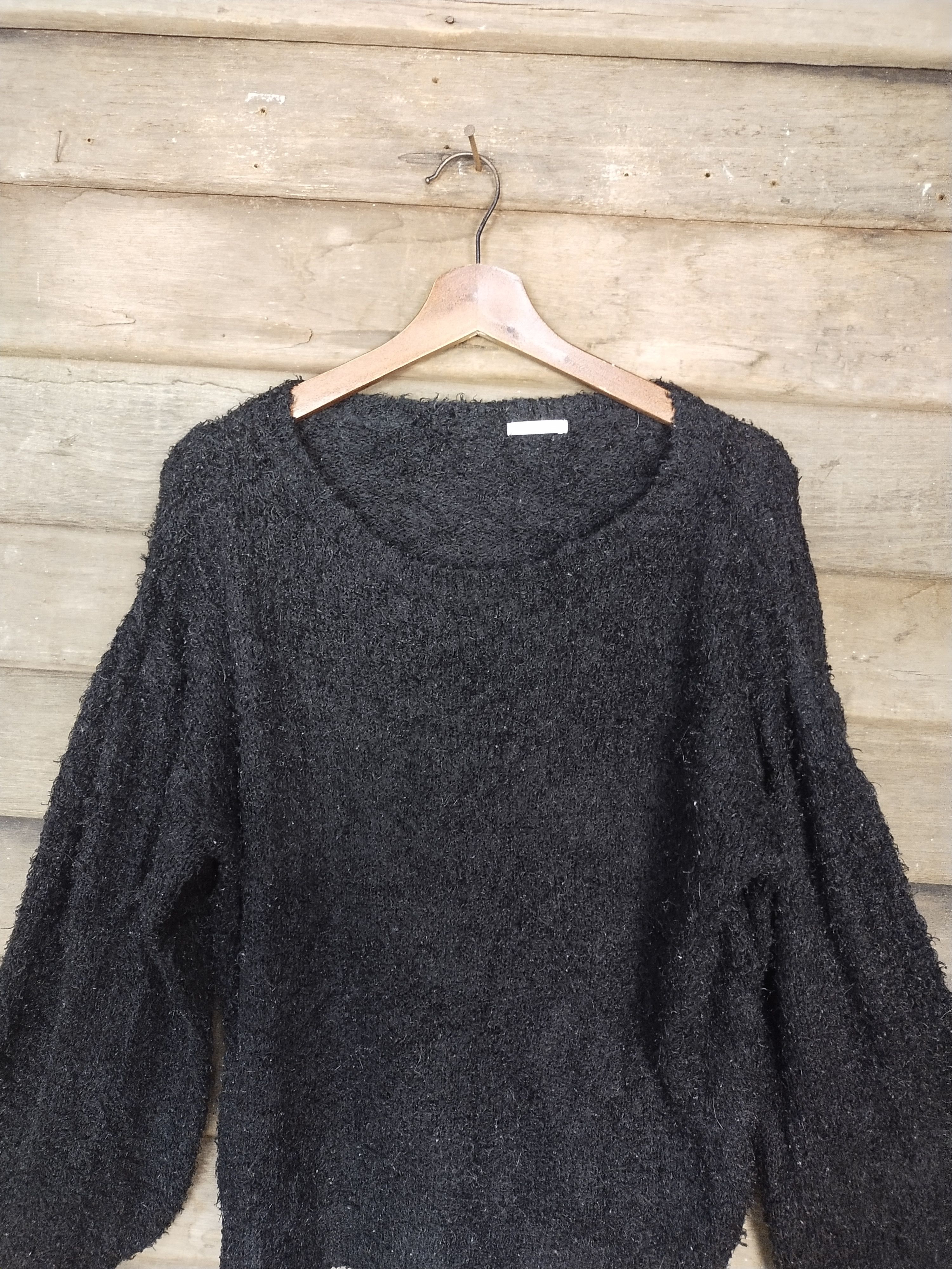 Homespun Knitwear × Japanese Brand GU black shag shaggy mohair knitwear japan #S210 Size US XL / EU 56 / 4 - 2 Thumbnail