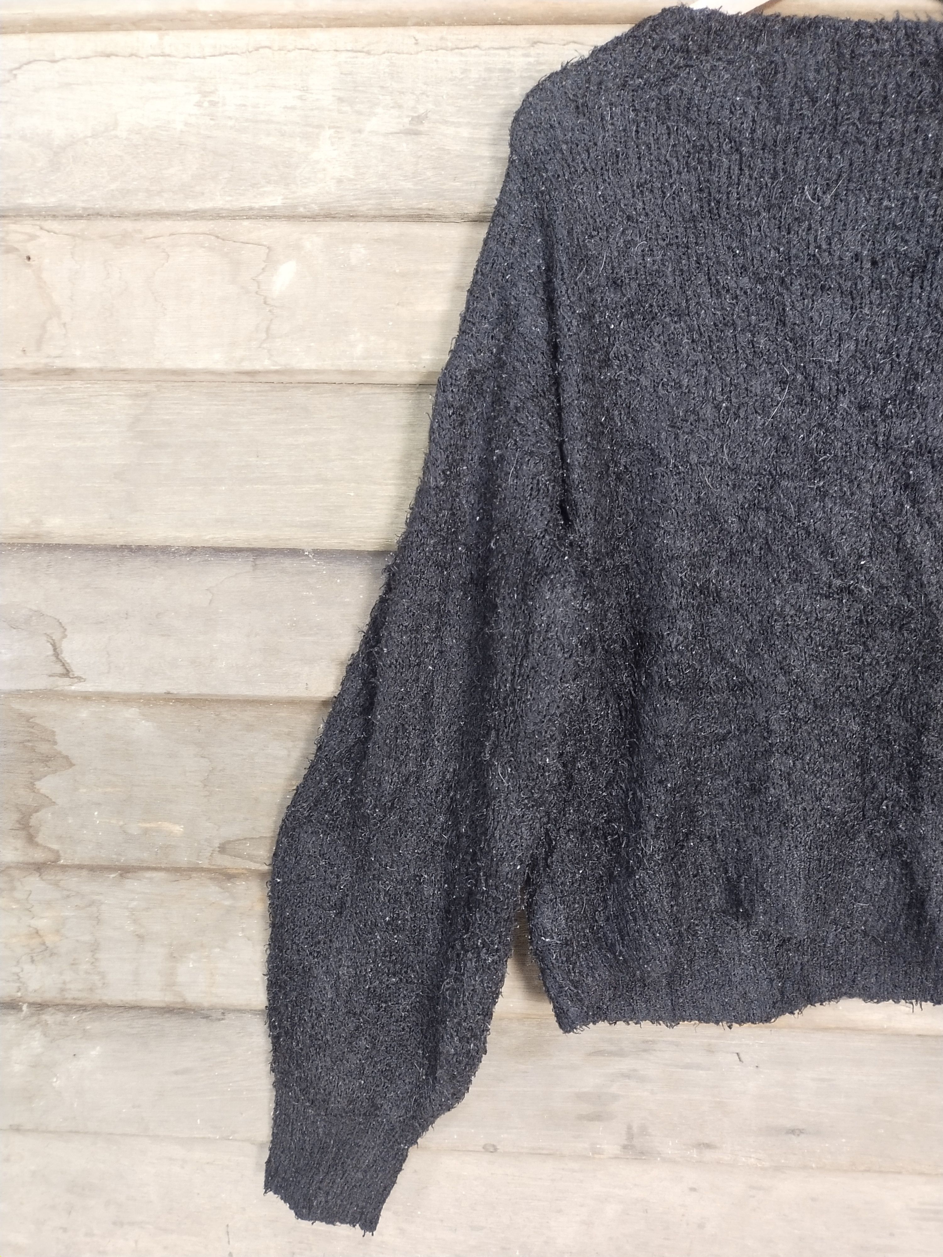 Homespun Knitwear × Japanese Brand GU black shag shaggy mohair knitwear japan #S210 Size US XL / EU 56 / 4 - 9 Thumbnail