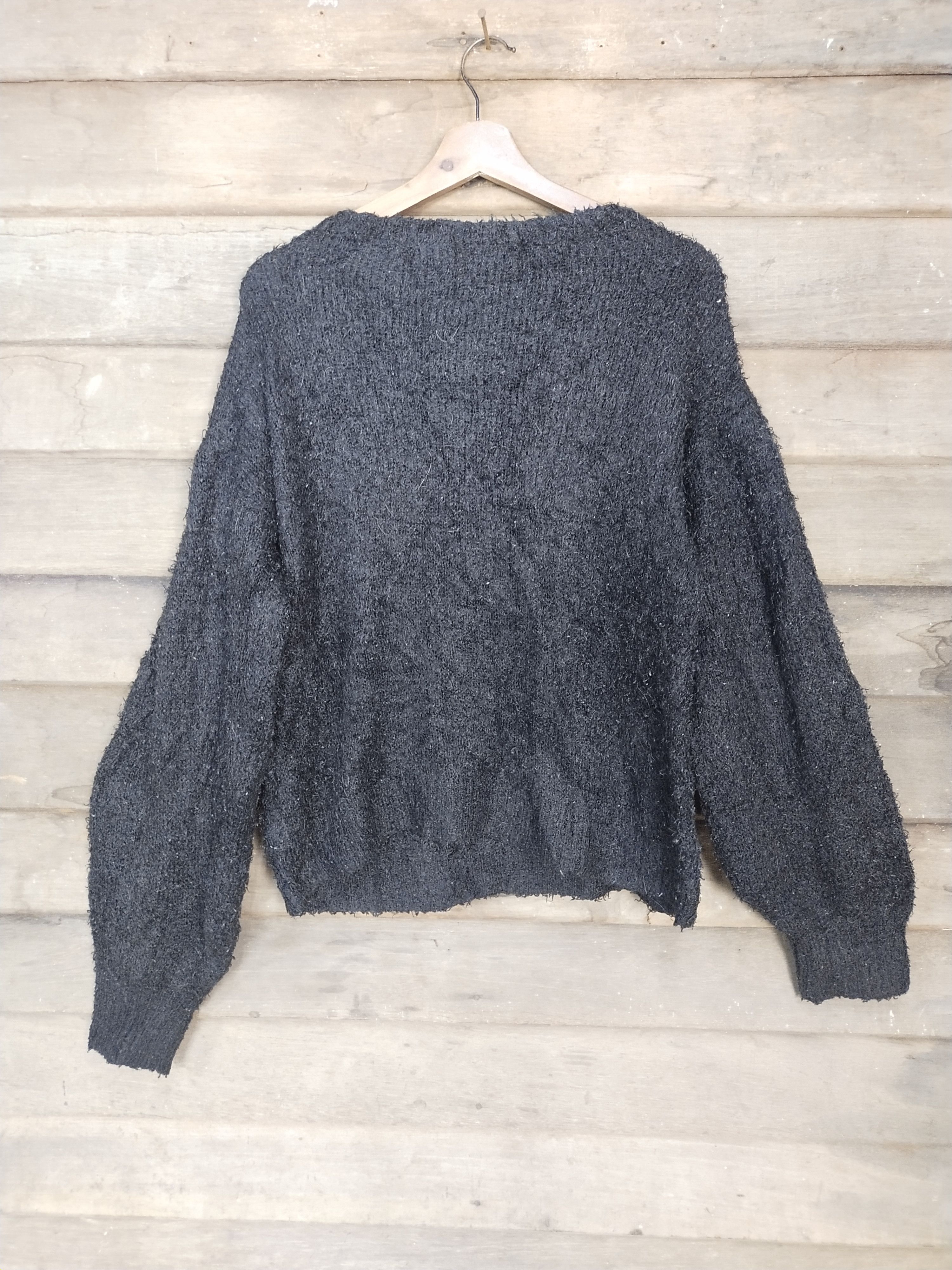 Homespun Knitwear × Japanese Brand GU black shag shaggy mohair knitwear japan #S210 Size US XL / EU 56 / 4 - 7 Thumbnail