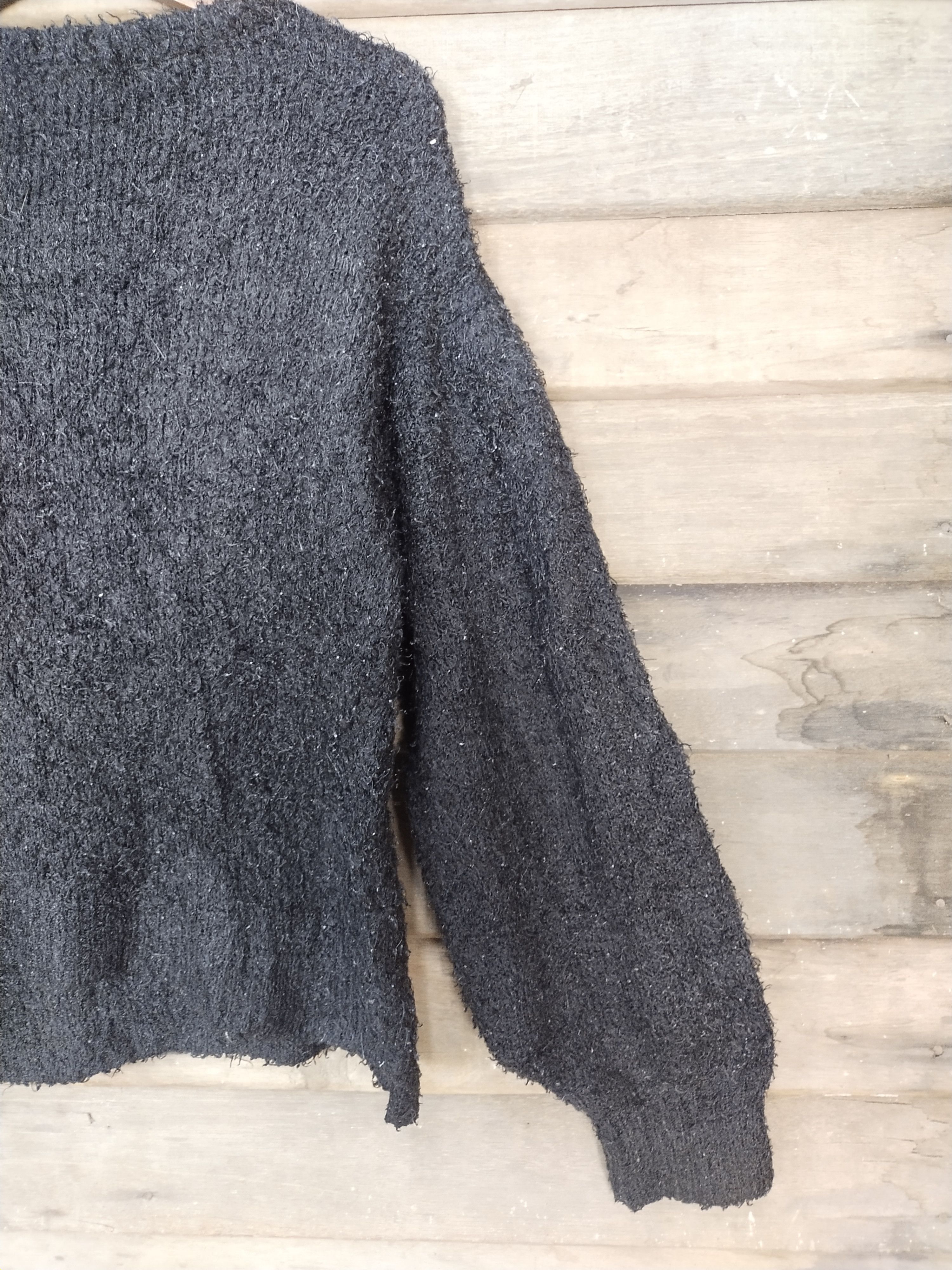 Homespun Knitwear × Japanese Brand GU black shag shaggy mohair knitwear japan #S210 Size US XL / EU 56 / 4 - 8 Thumbnail