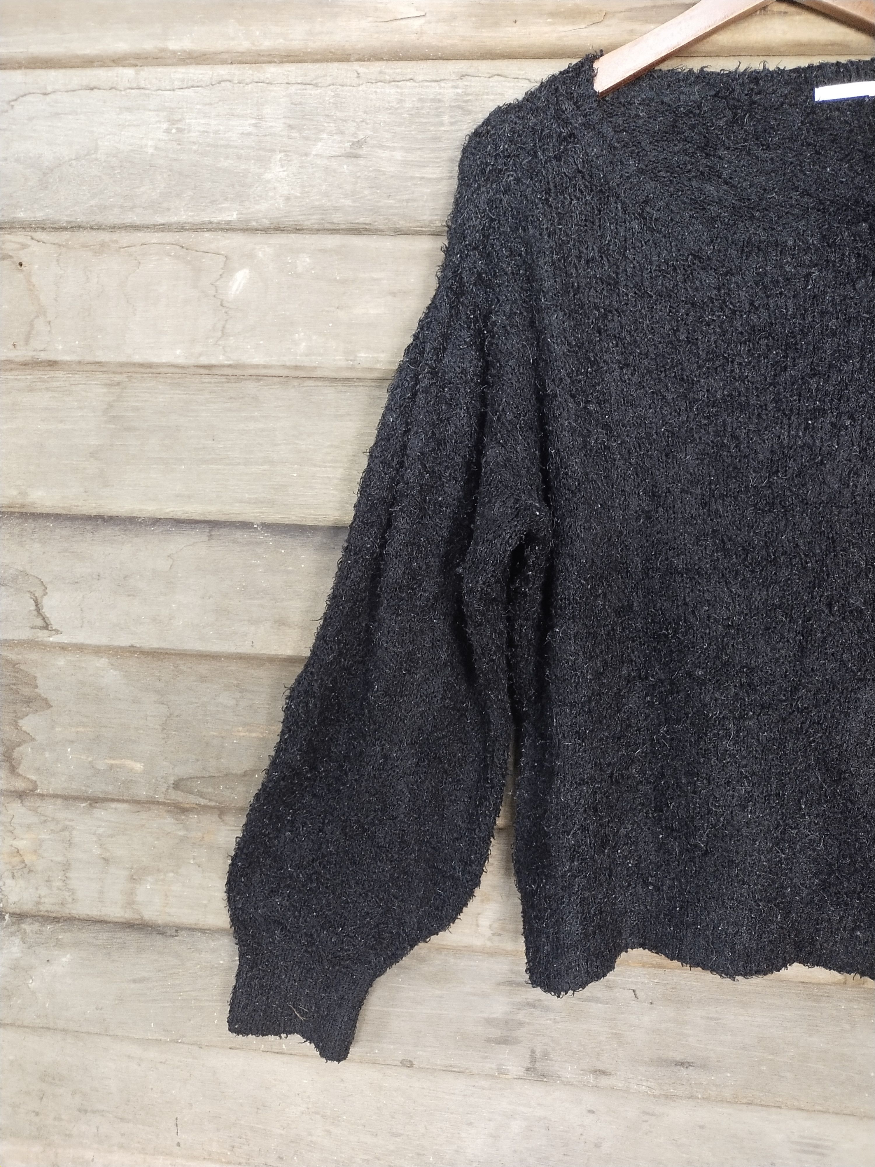Homespun Knitwear × Japanese Brand GU black shag shaggy mohair knitwear japan #S210 Size US XL / EU 56 / 4 - 4 Thumbnail