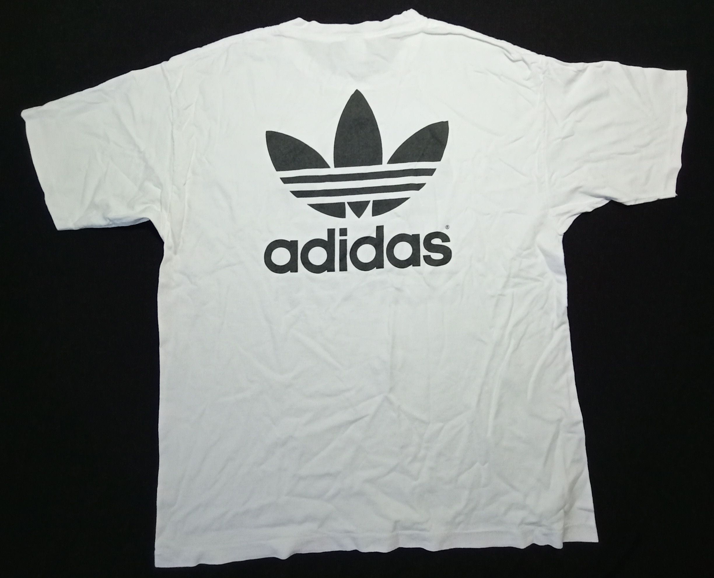 Adidas Vintage Adidas Trefoil Big Logo Tee Usa Size US L / EU 52-54 / 3 - 2 Thumbnail