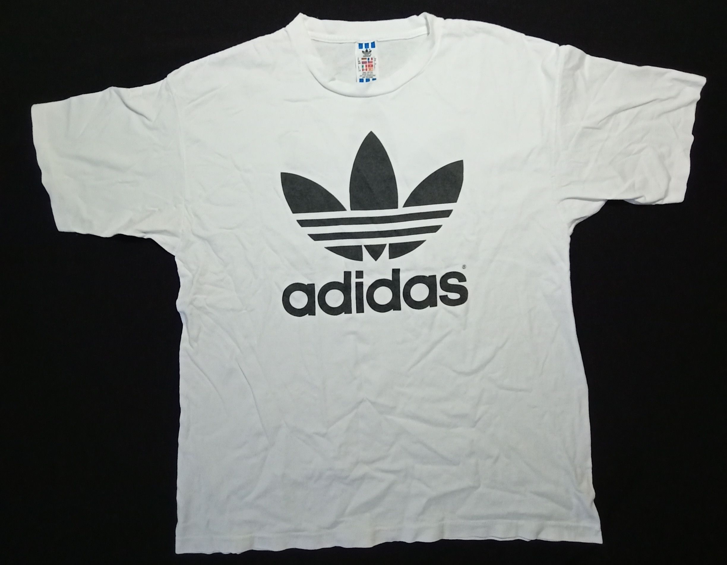 Vintage Adidas Trefoil Big Logo Tee Usa