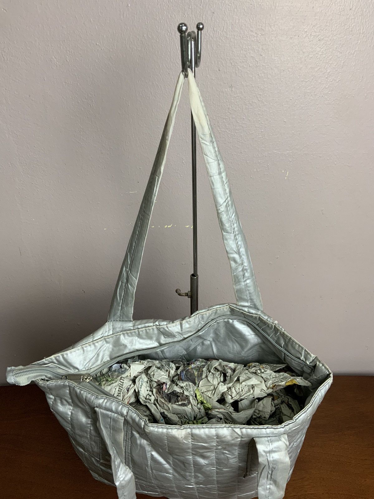 Issey Miyake Plantation Issey Miyake Silver Puffer Tote Bag Size ONE SIZE - 9 Thumbnail