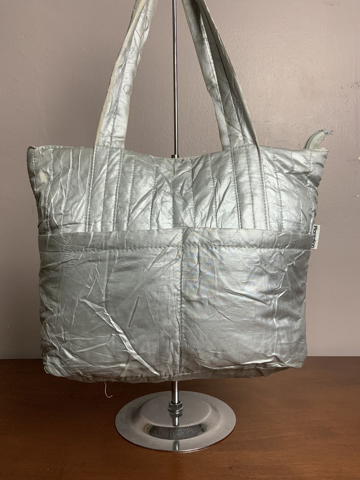 Issey Miyake Plantation Issey Miyake Silver Puffer Tote Bag Size ONE SIZE - 3 Thumbnail