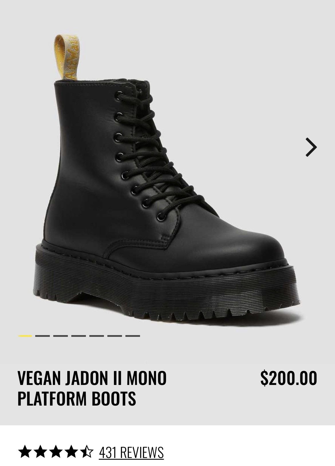 Dr. Martens VEGAN JADON II MONO PLATFORM BOOTS Size US 10 / EU 43 - 4 Thumbnail