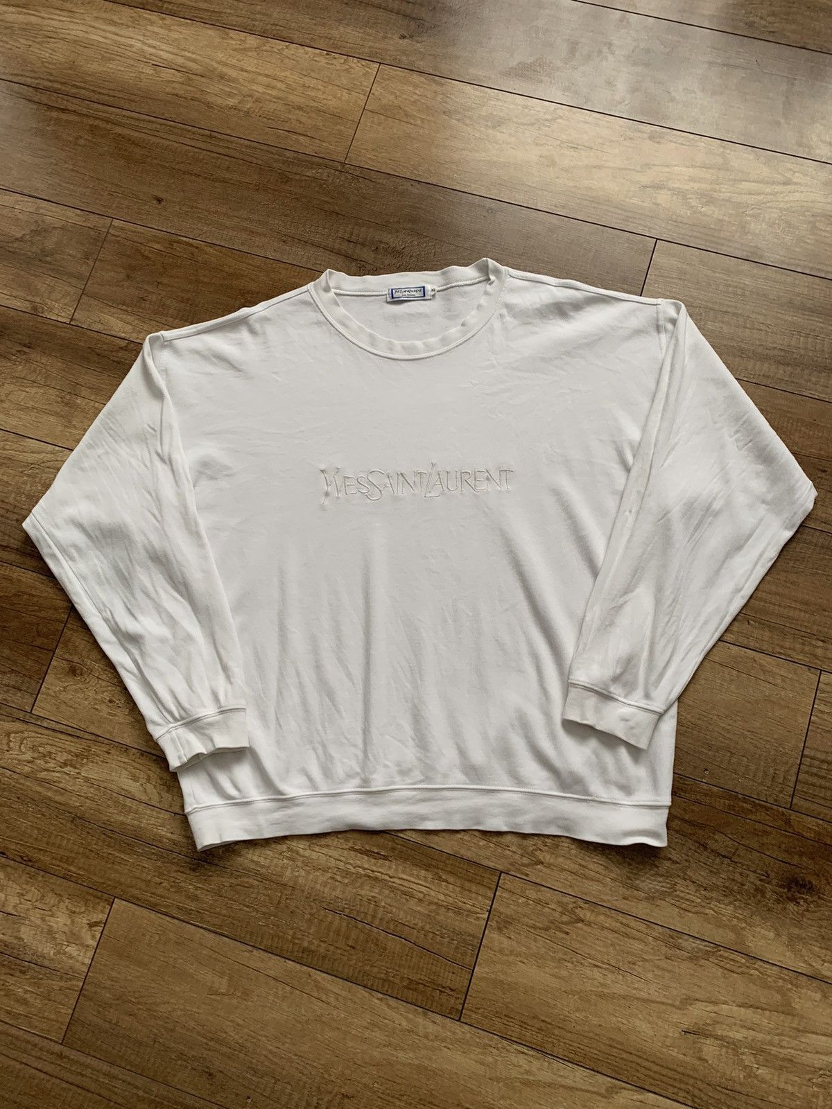 Vintage Yves Saint Laurent YSL Vintage Sweatshirt Crewneck 90s Logo Size US XL / EU 56 / 4 - 2 Thumbnail