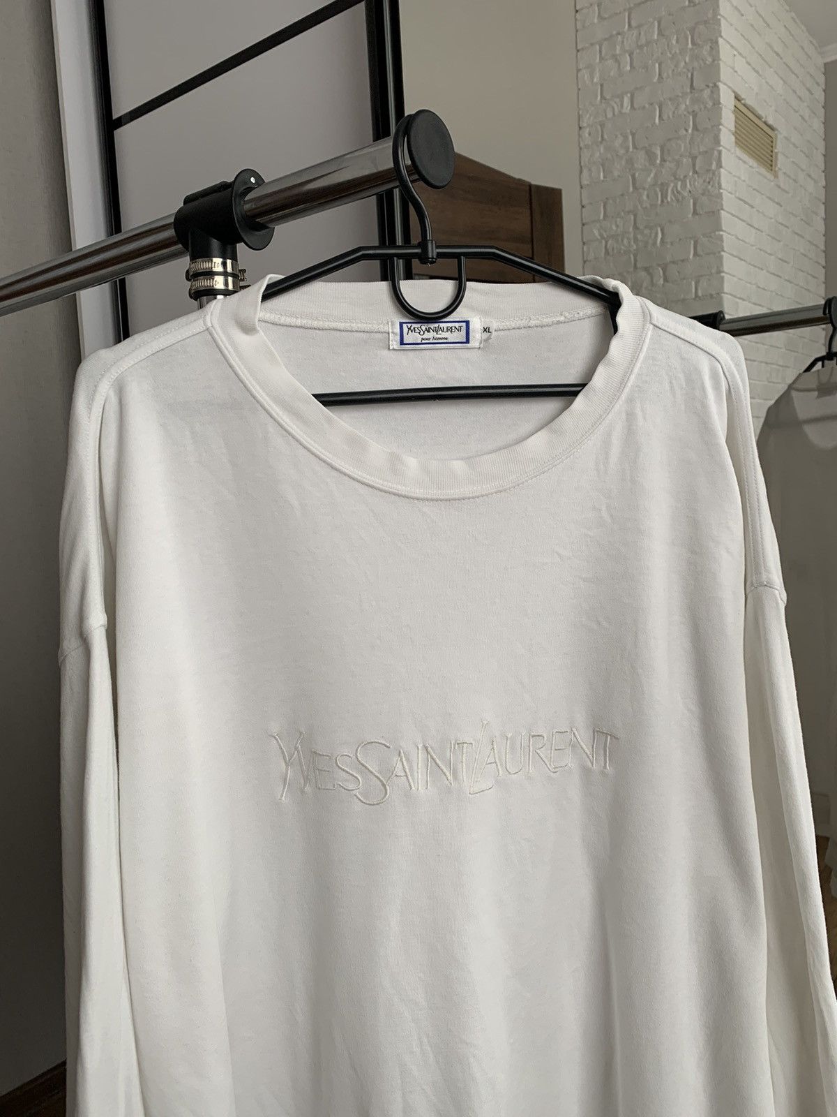 Vintage Yves Saint Laurent YSL Vintage Sweatshirt Crewneck 90s Logo Size US XL / EU 56 / 4 - 4 Thumbnail