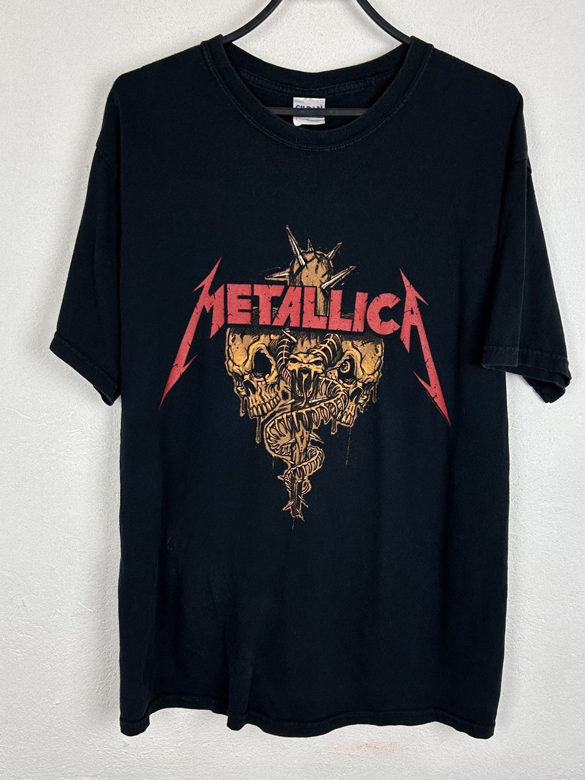 00'S TEN METALLICA Metallica Band T-shirt Band T Men's M size unclear black type Vintage Second Hand