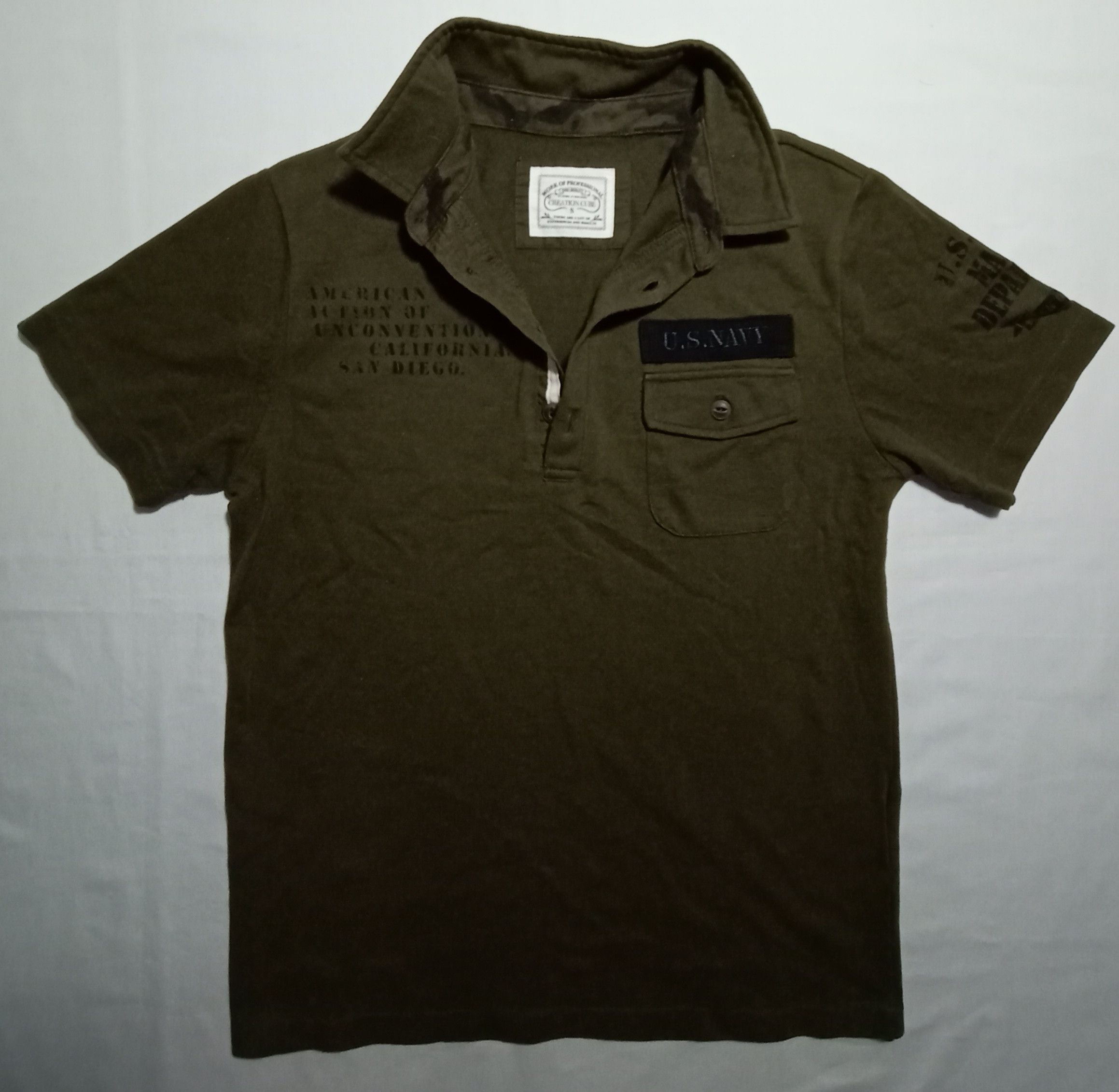 image of Military U.s Navy Army Marine Department Polo Tee in Green, Women's (Size Small)