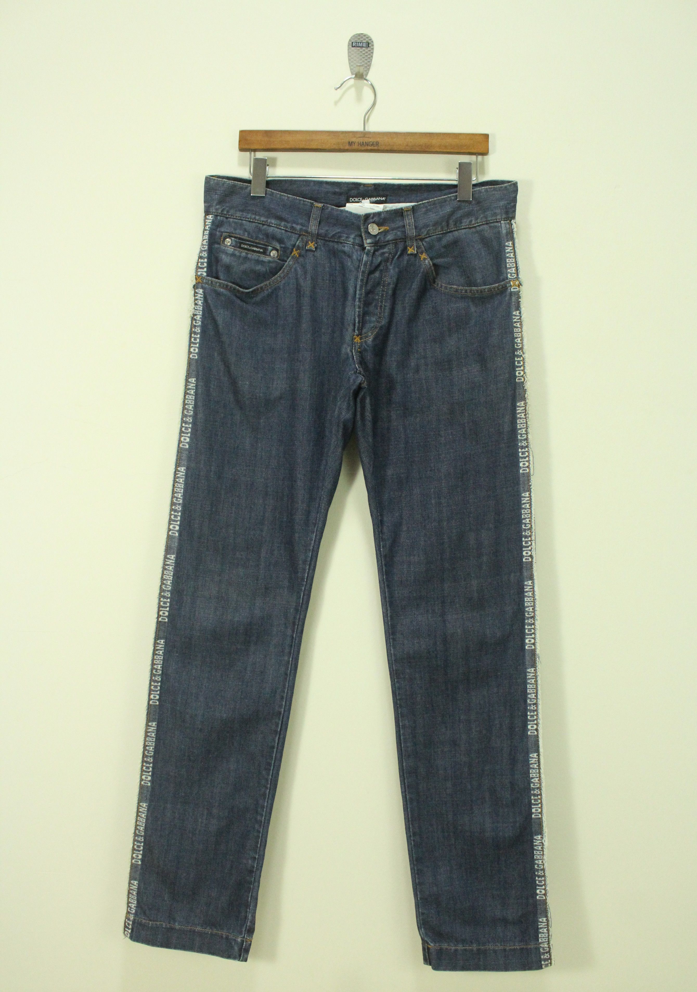 Dolce & Gabbana DOLCE & GABBANA Denim Side Logo Spell Out Jeans Size US 32 / EU 48 - 2 Thumbnail