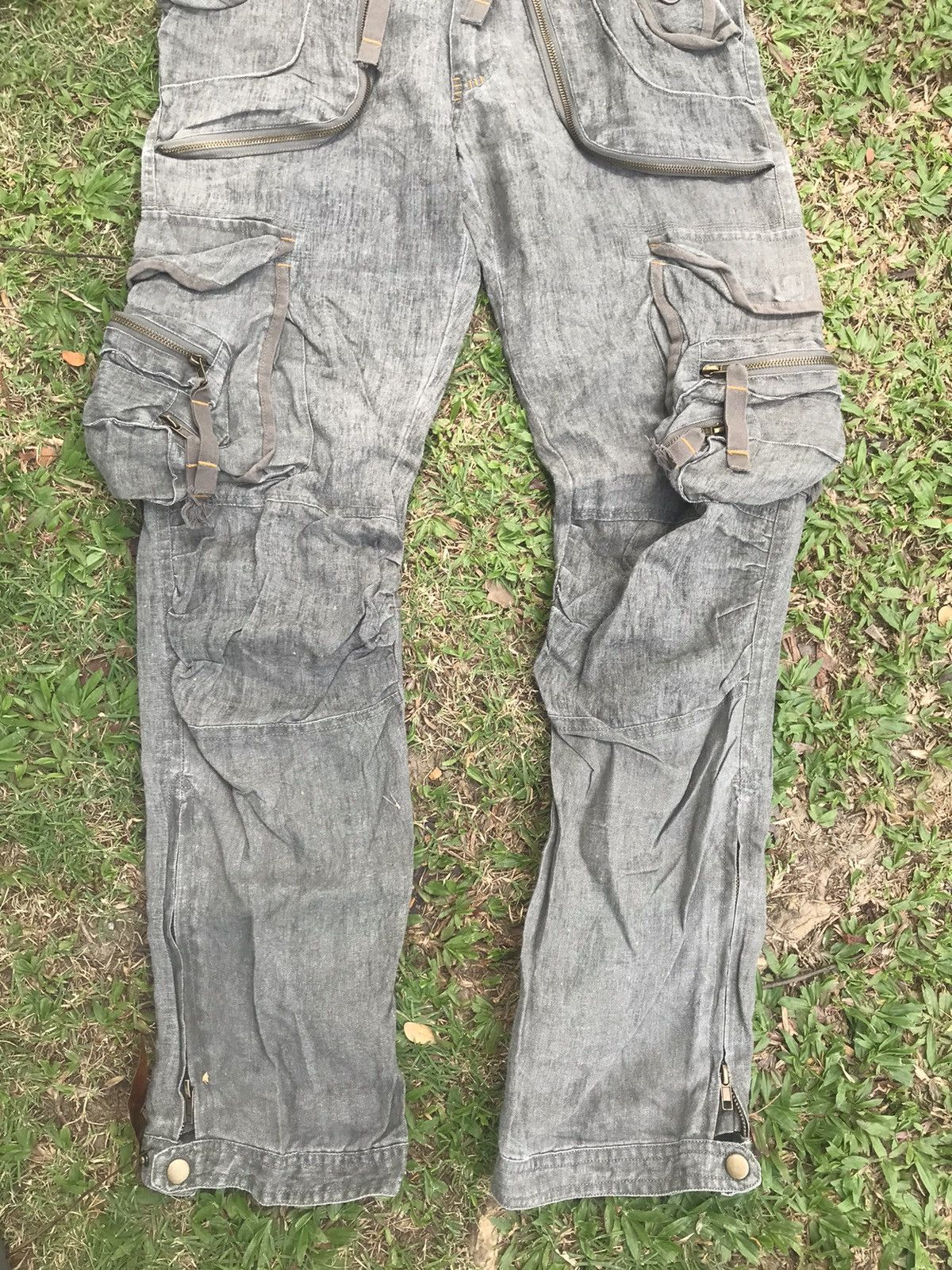 Seditionaries LINEN CARGO BONDAGE PARACHUTE STYLE MULTI POCKET PANTS Size US 30 / EU 46 - 5 Thumbnail