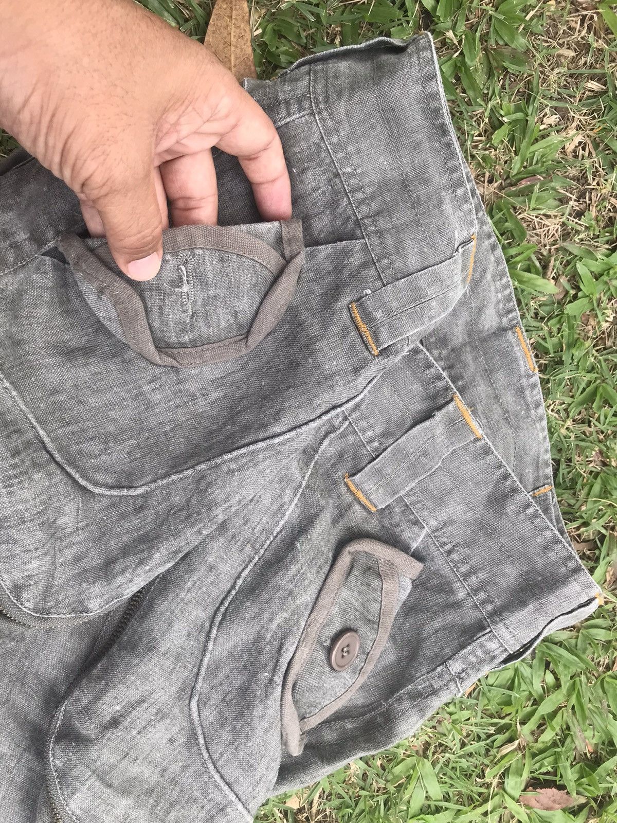 Seditionaries LINEN CARGO BONDAGE PARACHUTE STYLE MULTI POCKET PANTS Size US 30 / EU 46 - 14 Thumbnail