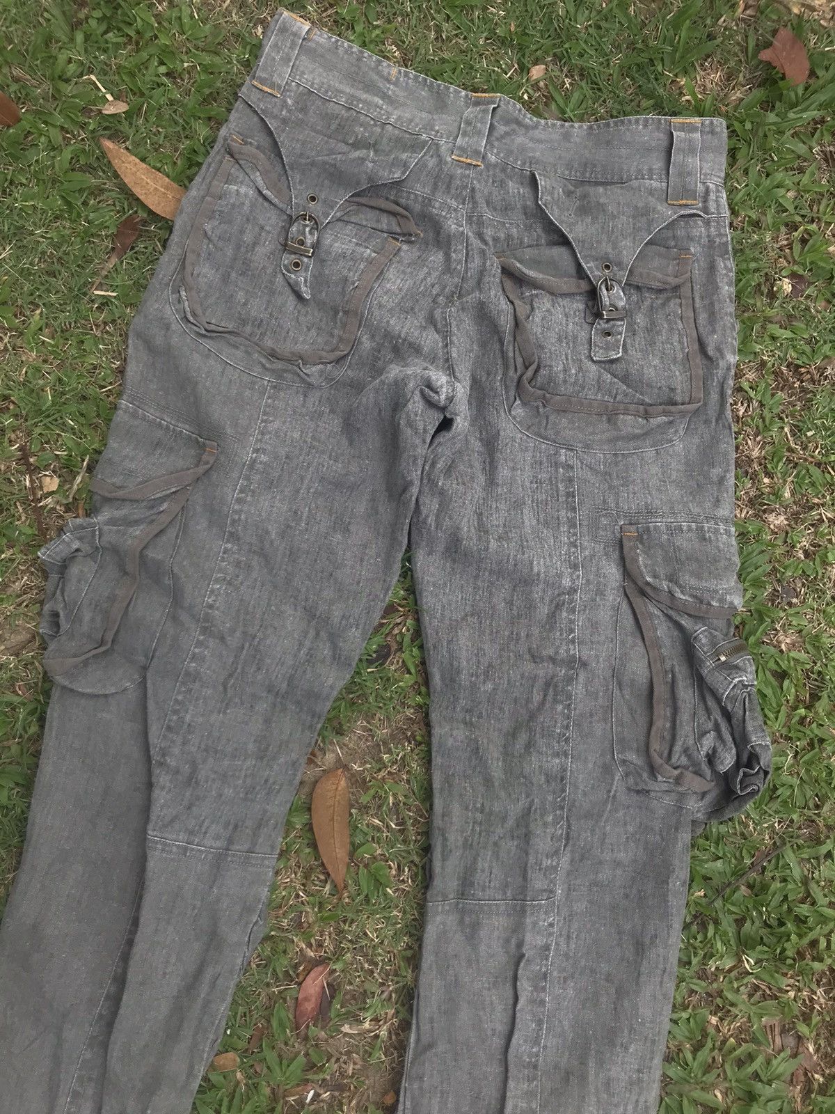 Seditionaries LINEN CARGO BONDAGE PARACHUTE STYLE MULTI POCKET PANTS Size US 30 / EU 46 - 7 Thumbnail