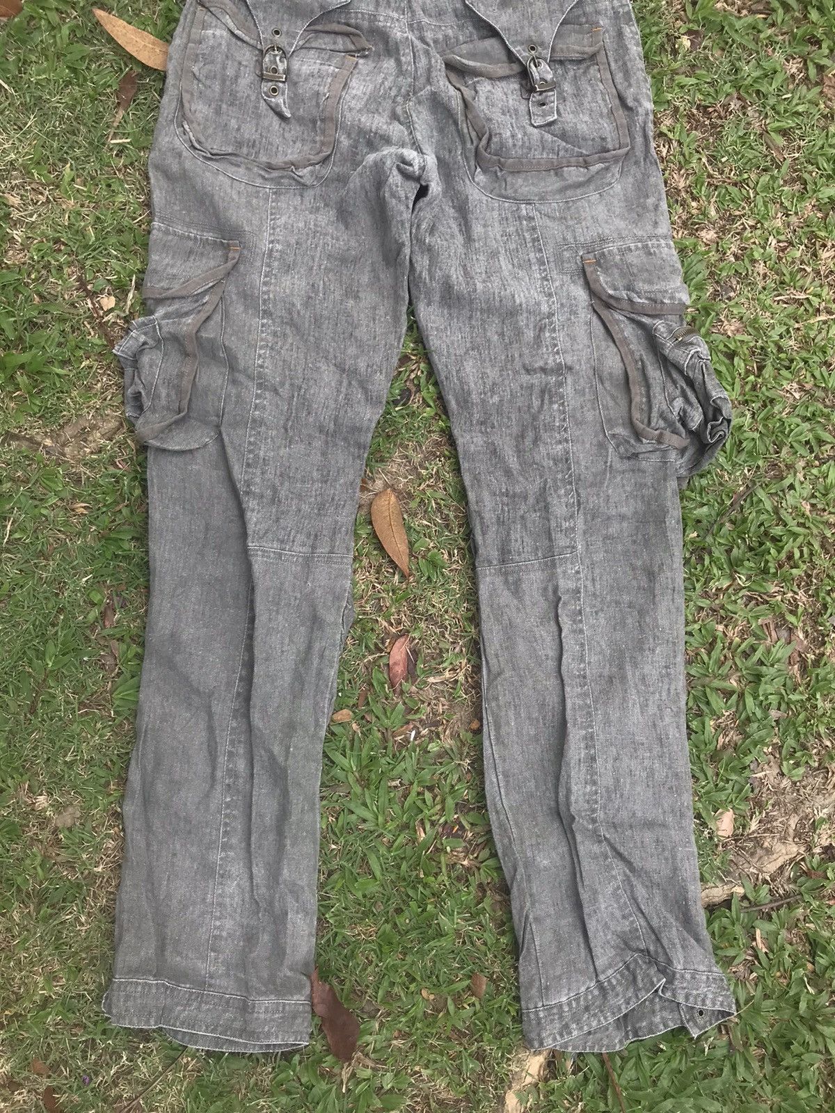 Seditionaries LINEN CARGO BONDAGE PARACHUTE STYLE MULTI POCKET PANTS Size US 30 / EU 46 - 8 Thumbnail