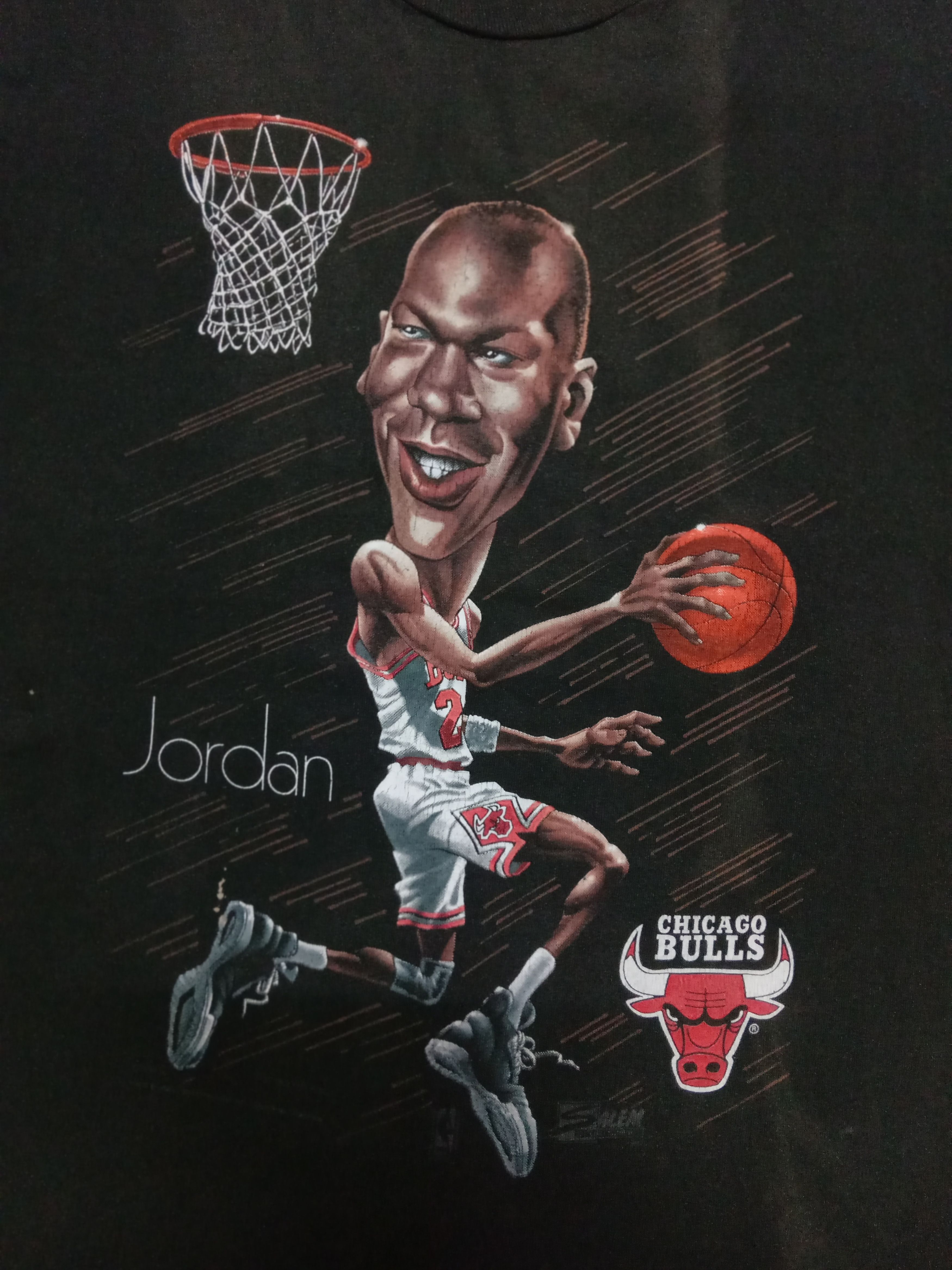 Vintage Vintage 90s Michael Jordan Chicago Bulls Sun Faded Tee NBA Size US S / EU 44-46 / 1 - 2 Thumbnail