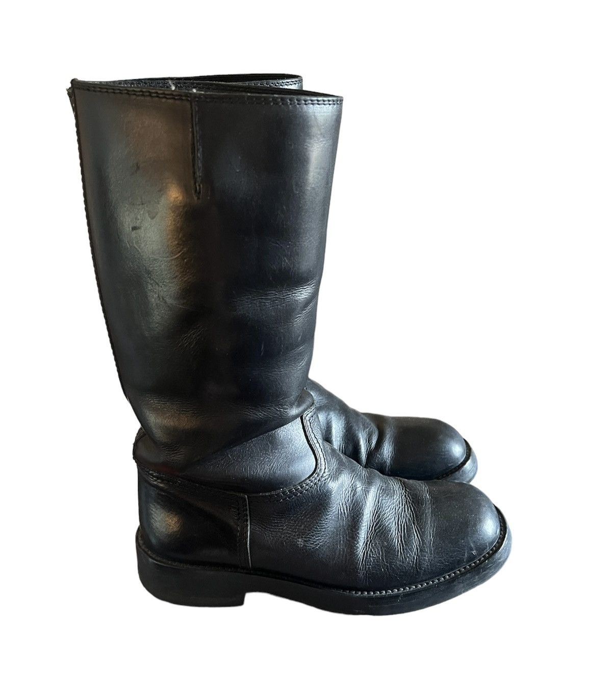 Ann Demeulemeester Black Leather Motorcycle Boots 