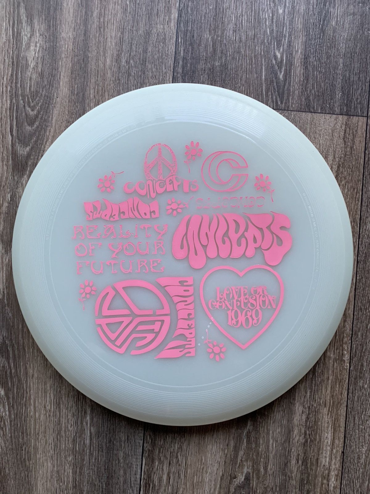 Concepts Concepts Glow in the Dark Frisbee (Pink/Multi) | Grailed