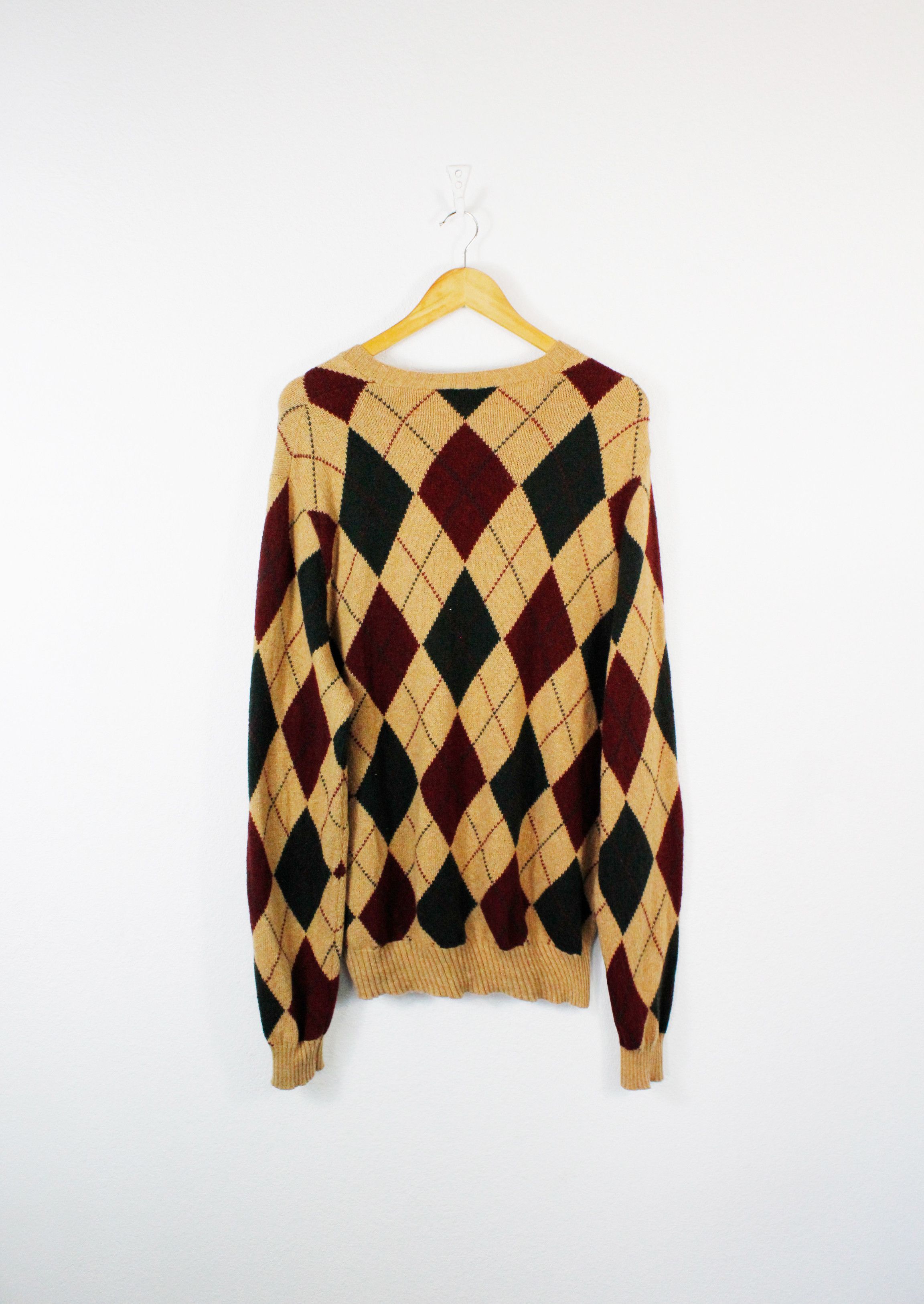 Polo Ralph Lauren × Ralph Lauren Ralph Lauren Argyle Pattern Cotton Cashmere V-neck Sweater Size US XL / EU 56 / 4 - 6 Thumbnail