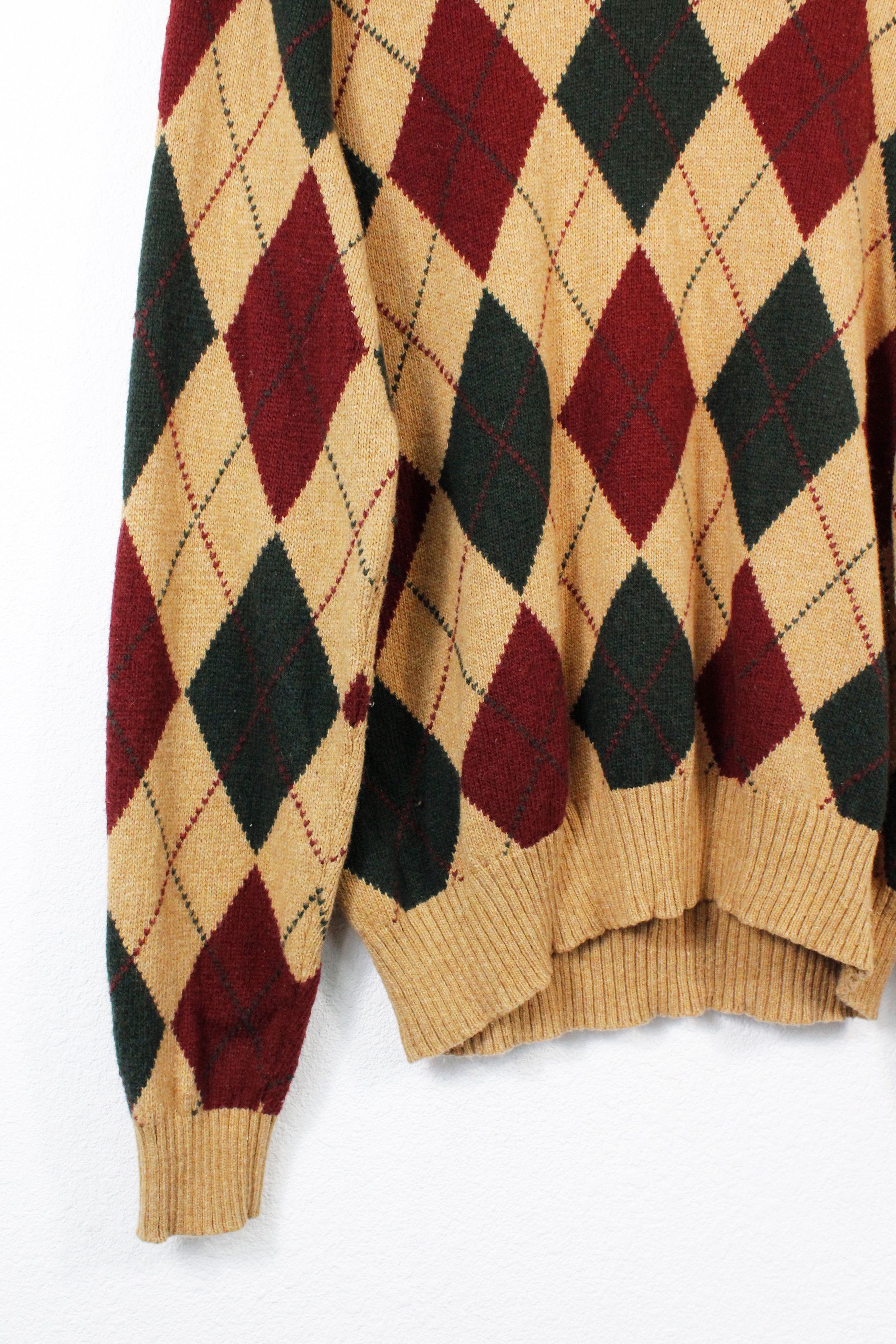 Polo Ralph Lauren × Ralph Lauren Ralph Lauren Argyle Pattern Cotton Cashmere V-neck Sweater Size US XL / EU 56 / 4 - 3 Thumbnail